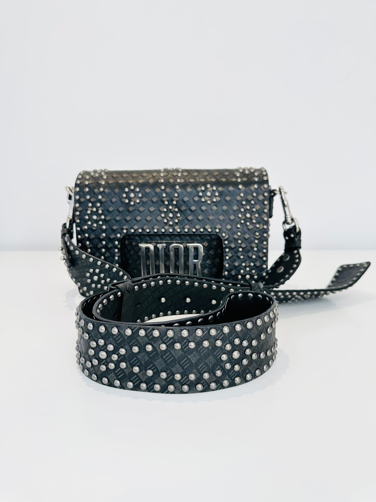 Leather Dio(r)evolution Studded Flap Bag