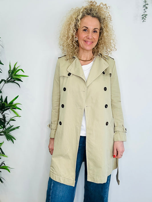 Belted Short Trench Coat - Size S