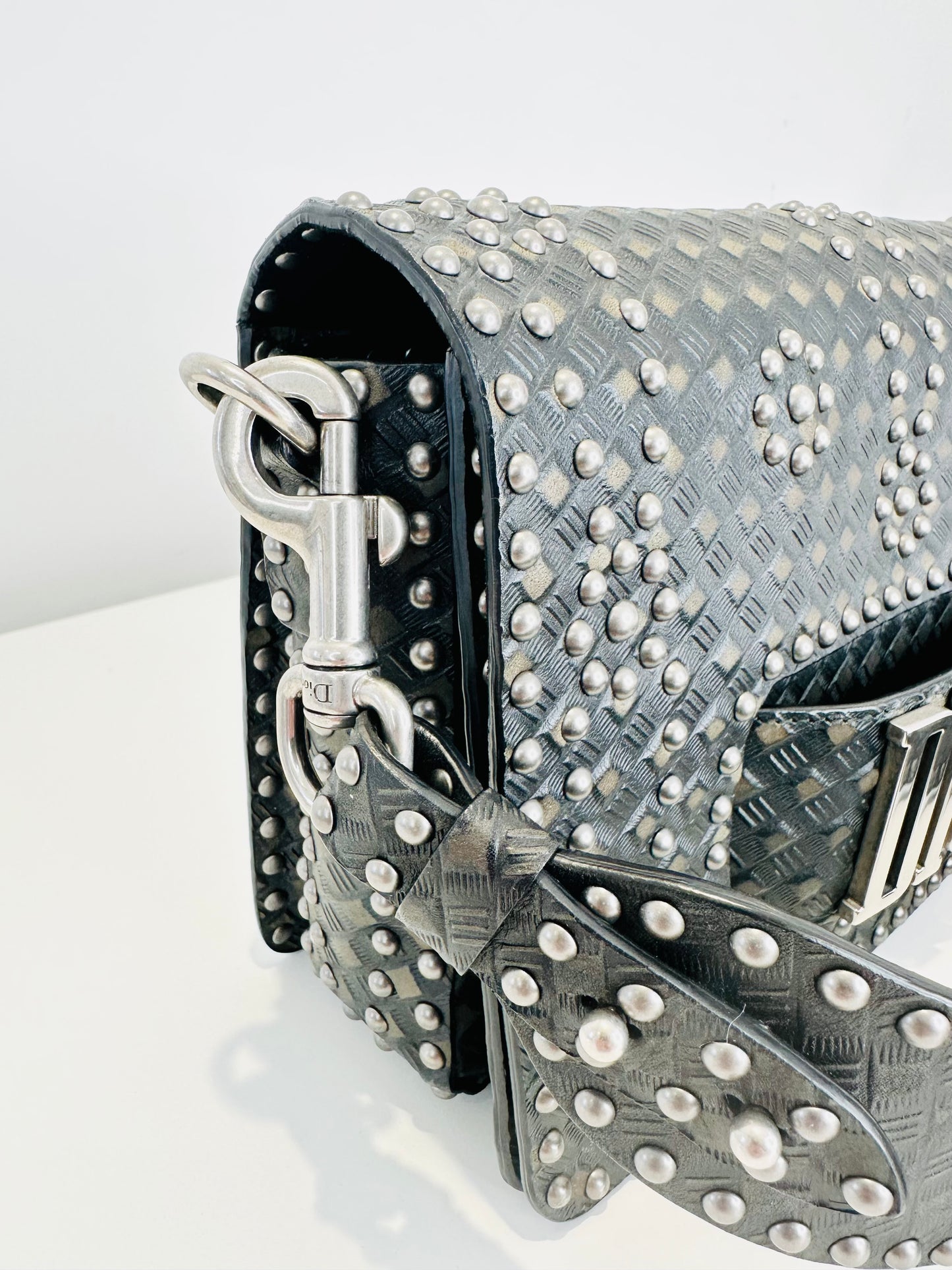 Leather Dio(r)evolution Studded Flap Bag
