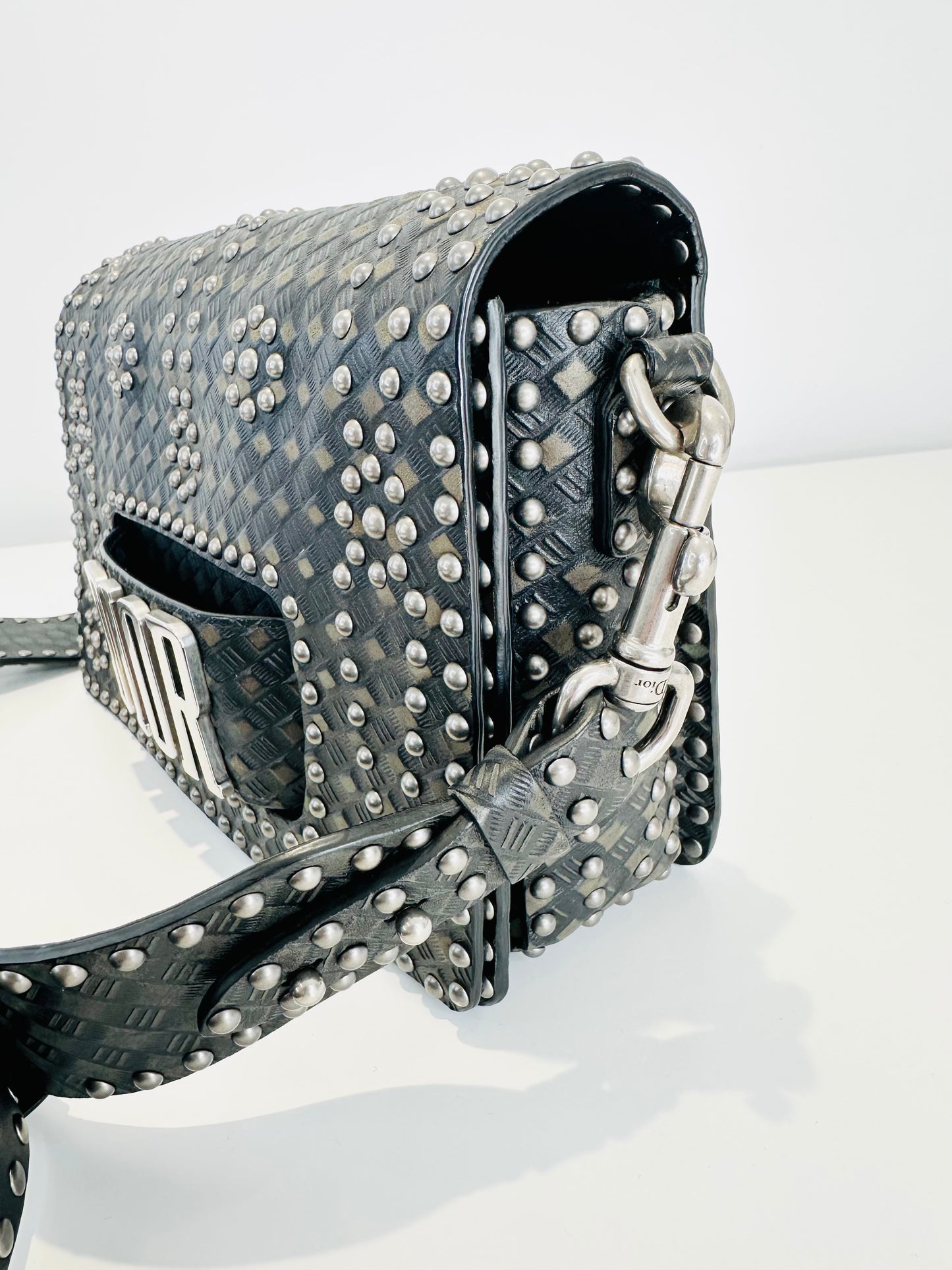 Leather Dio(r)evolution Studded Flap Bag