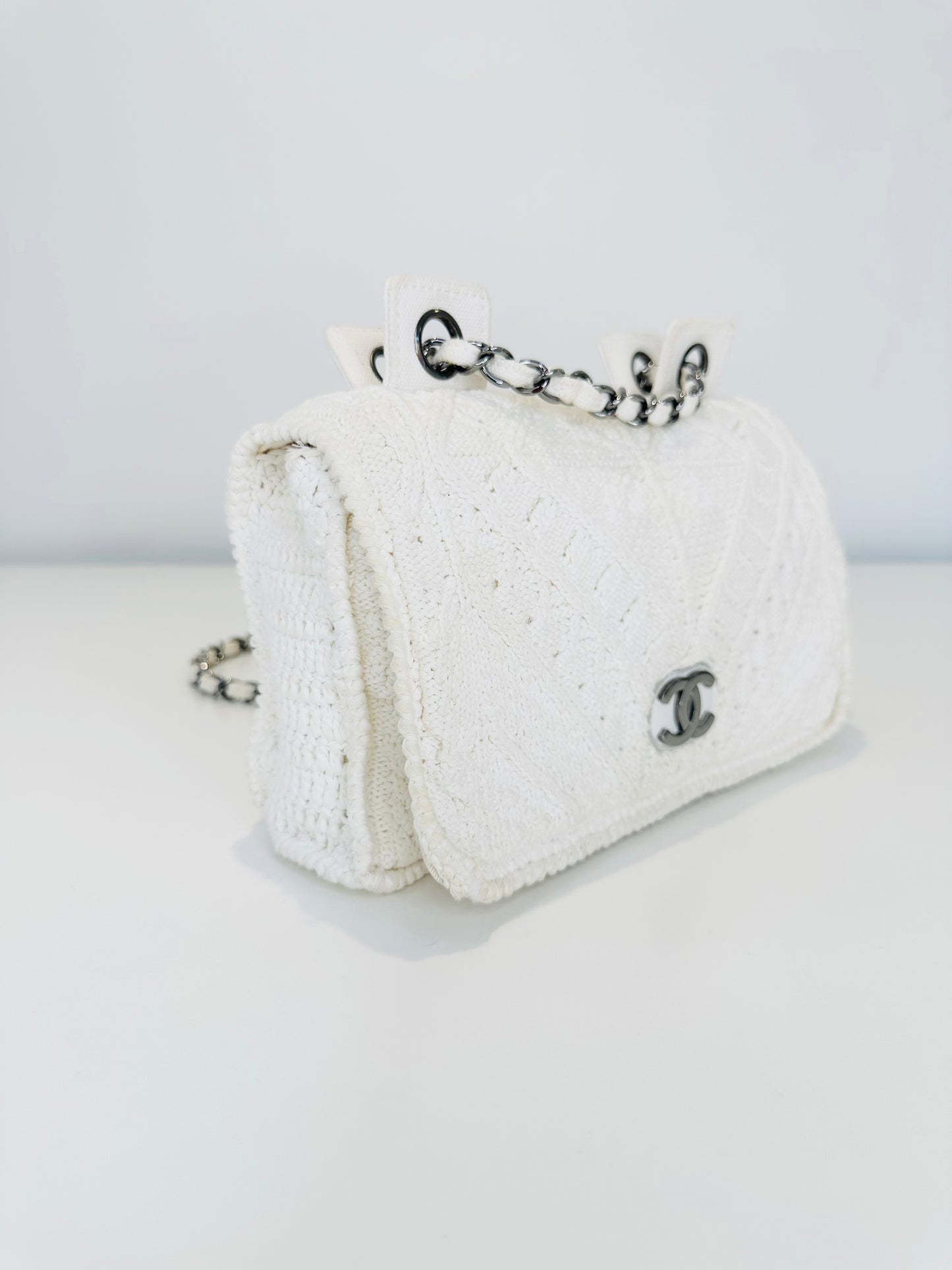 Crochet Knit Classic Flap Bag