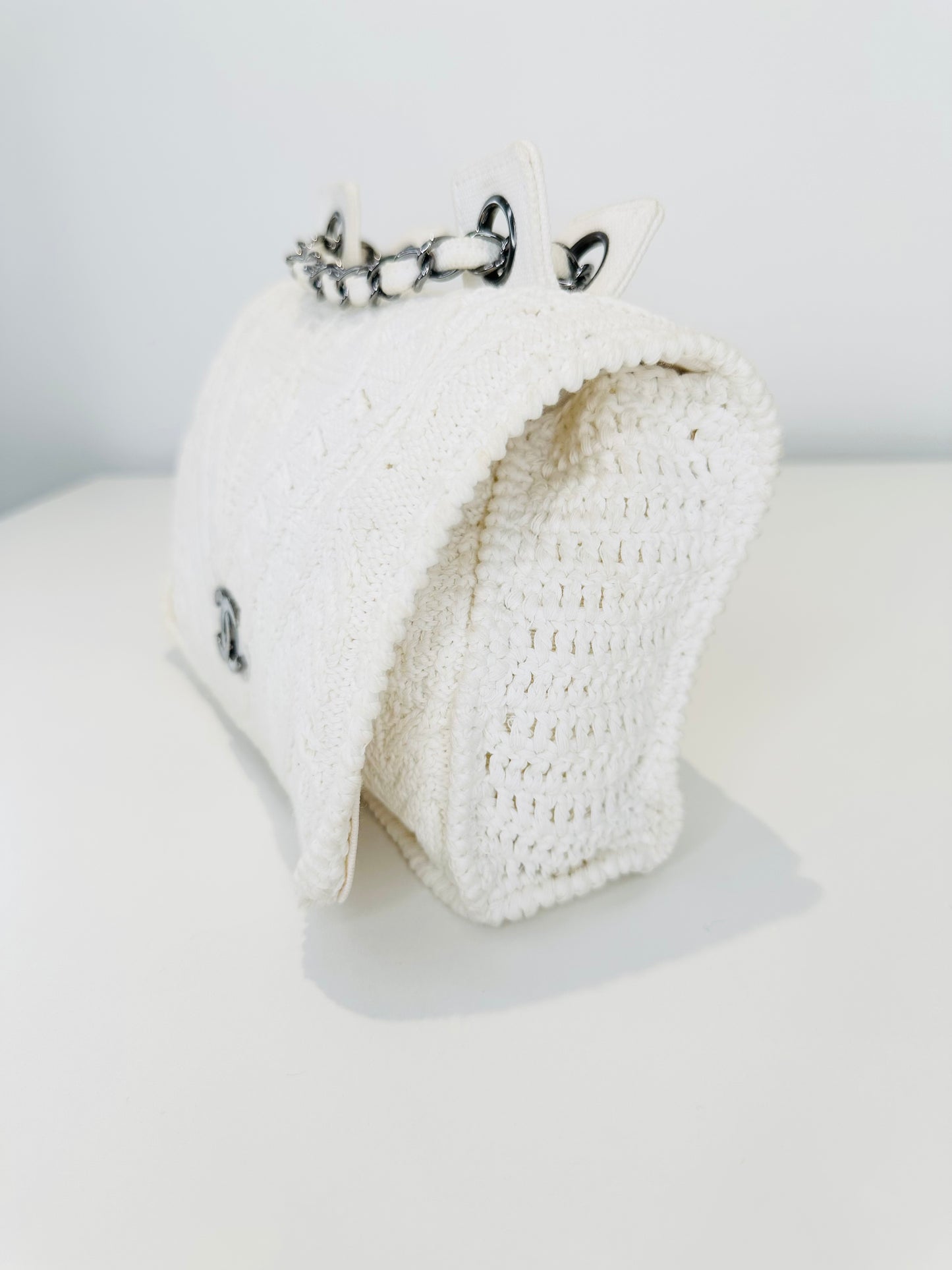 Crochet Knit Classic Flap Bag