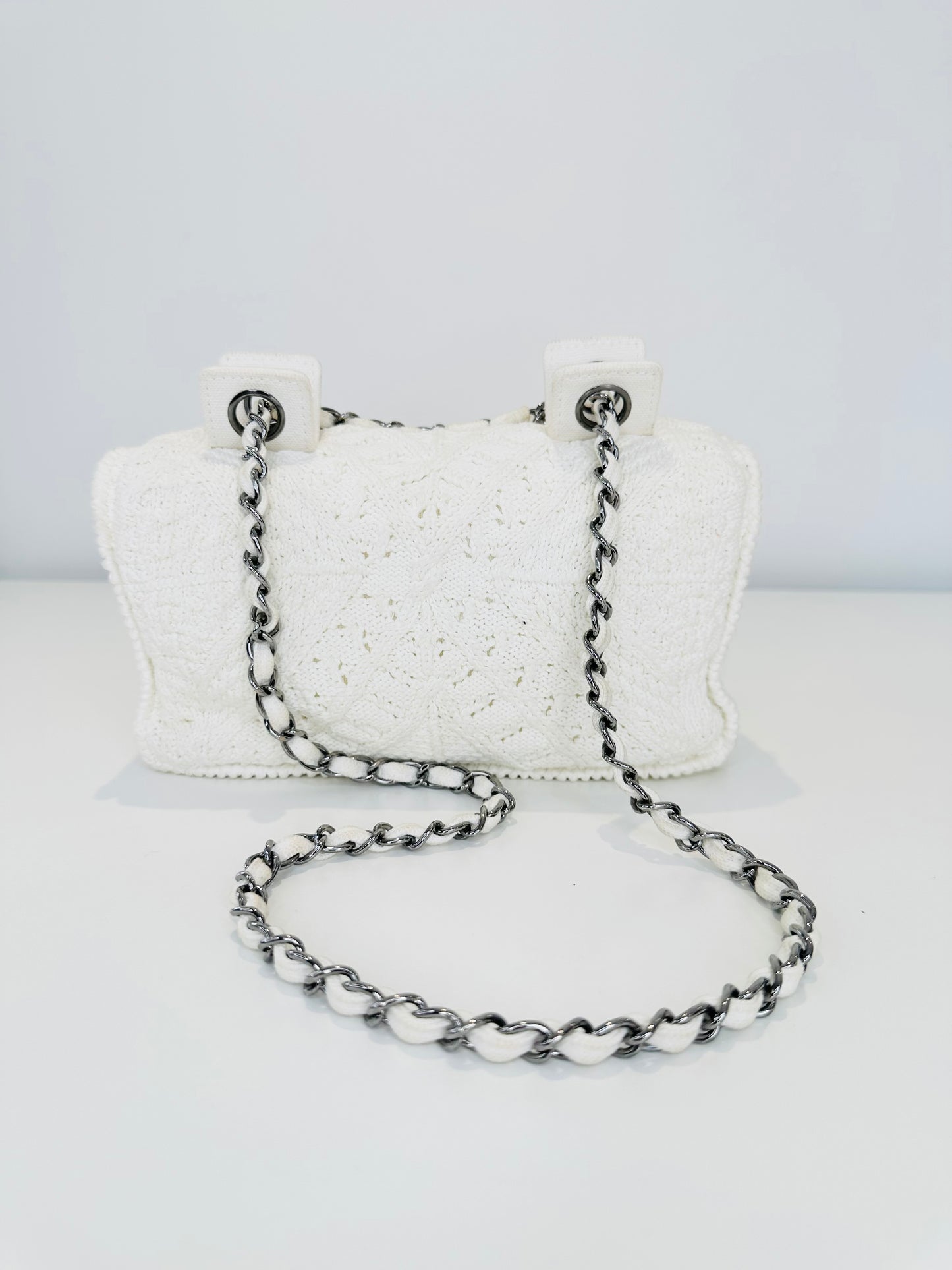 Crochet Knit Classic Flap Bag