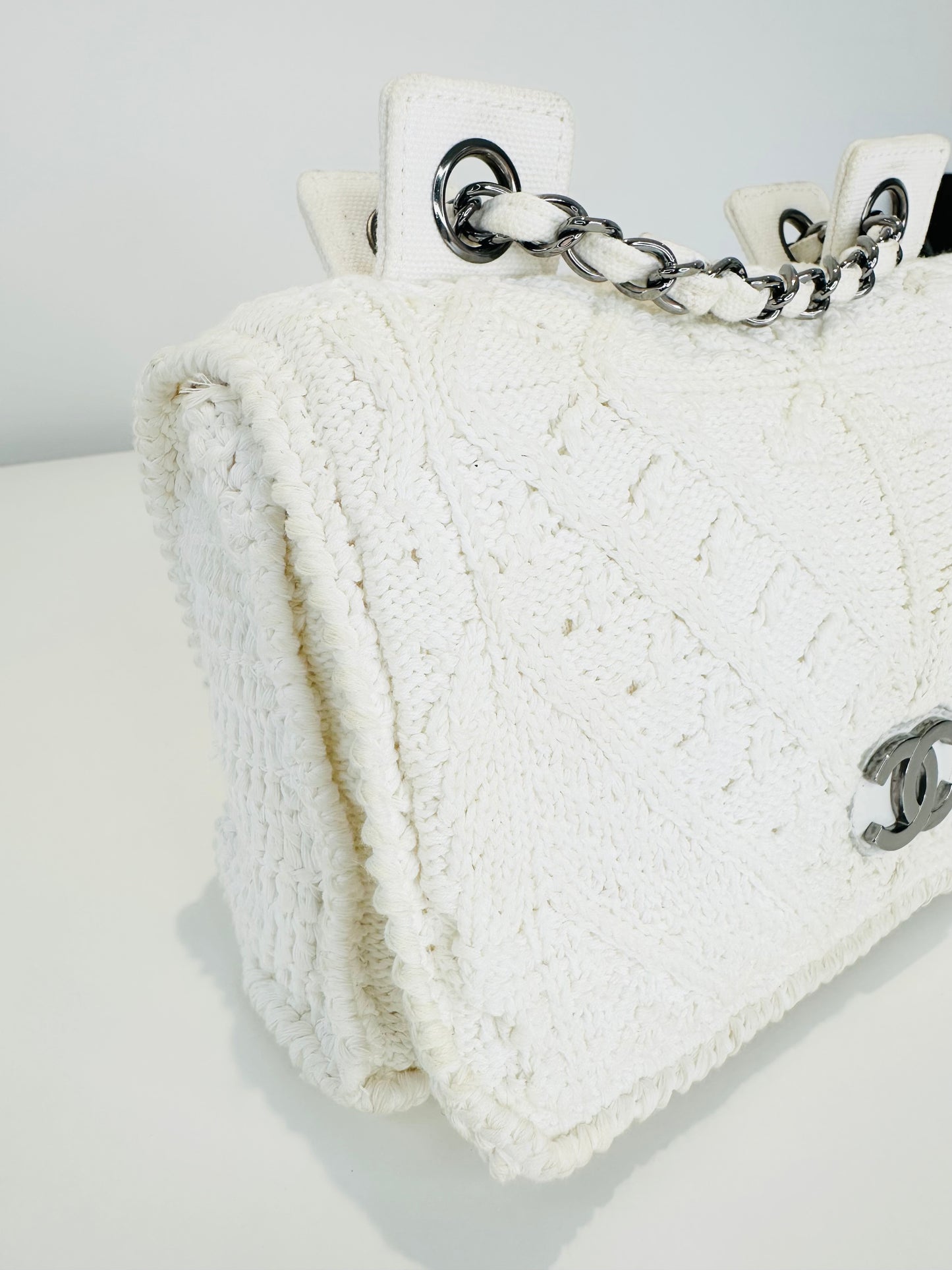 Crochet Knit Classic Flap Bag