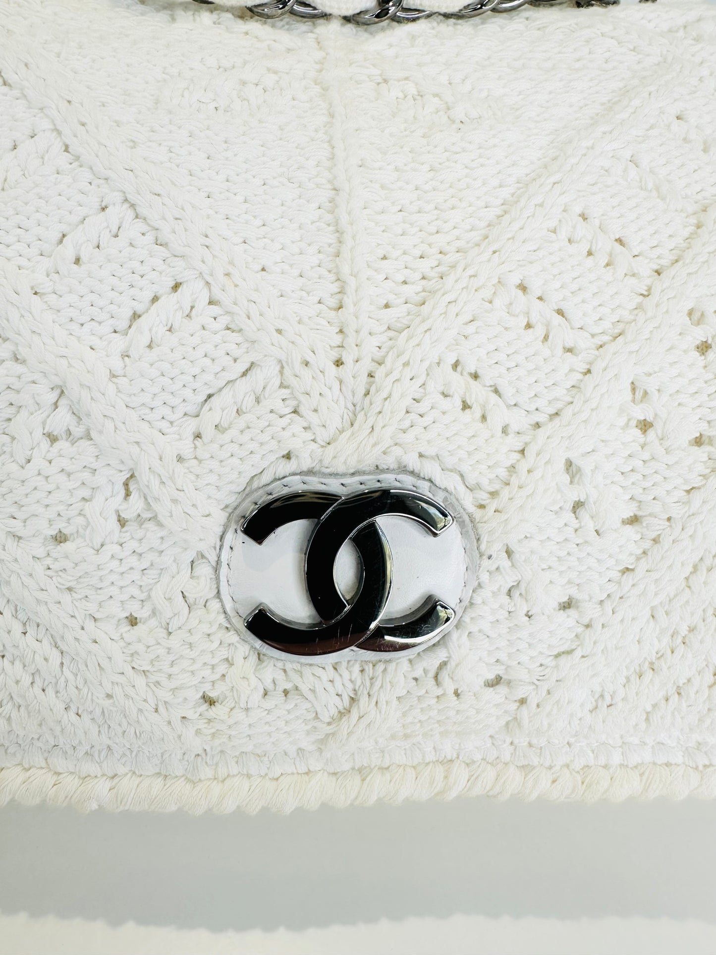 Crochet Knit Classic Flap Bag