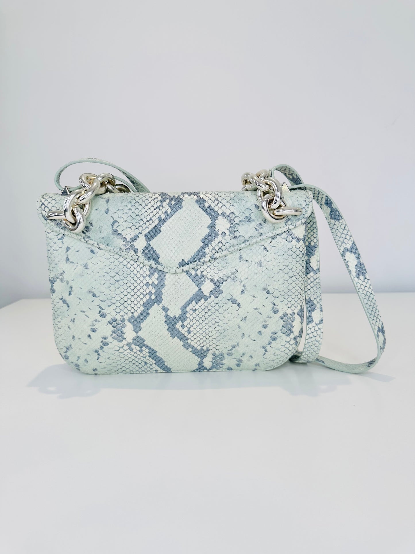 Snakeskin Embossed Leather Mount Envelope Bag