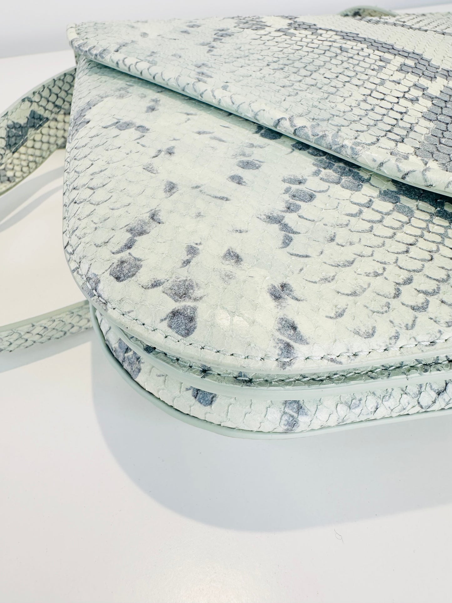 Snakeskin Embossed Leather Mount Envelope Bag
