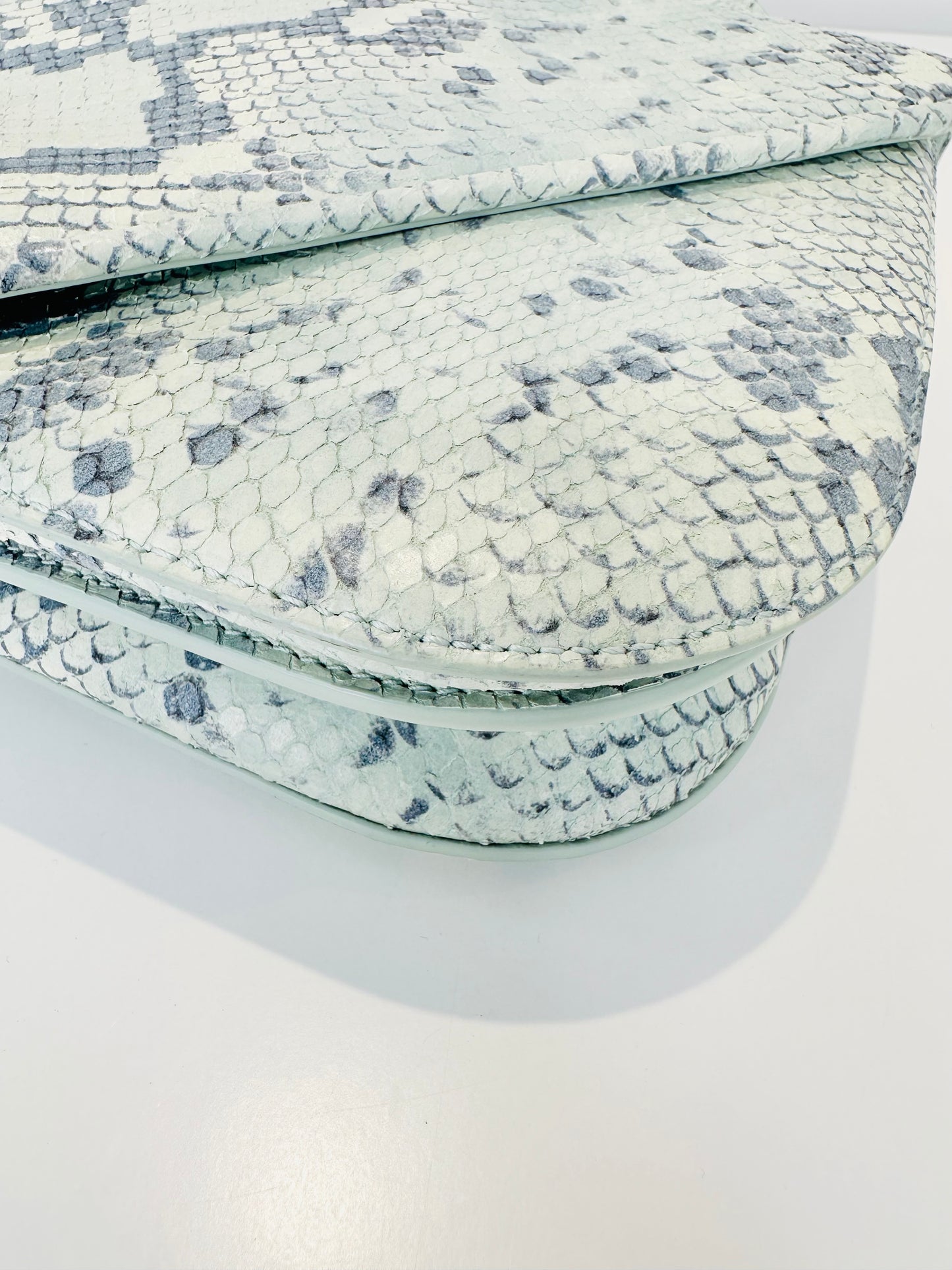 Snakeskin Embossed Leather Mount Envelope Bag