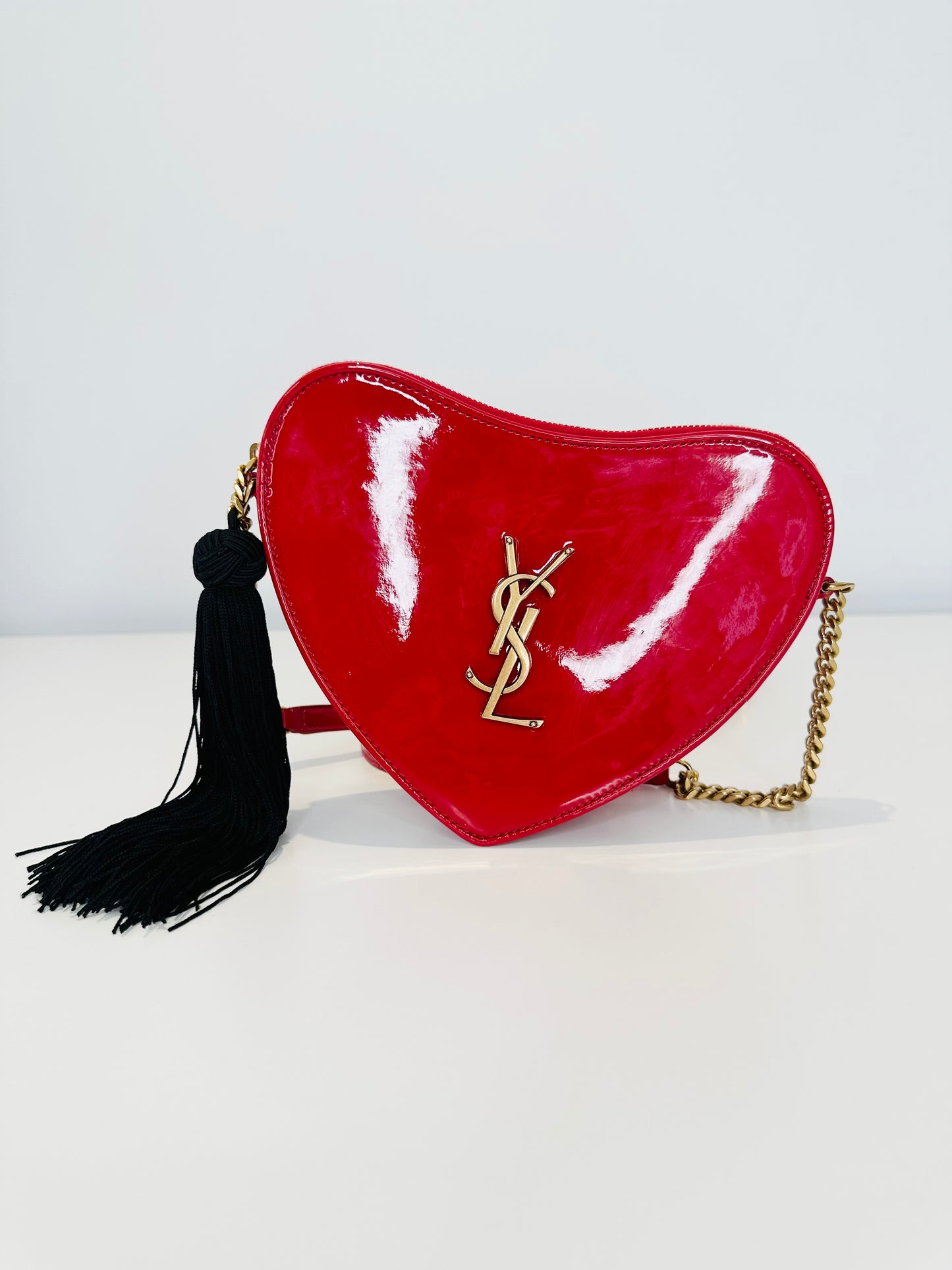 Small Patent Sac Coeur Crossbody Bag