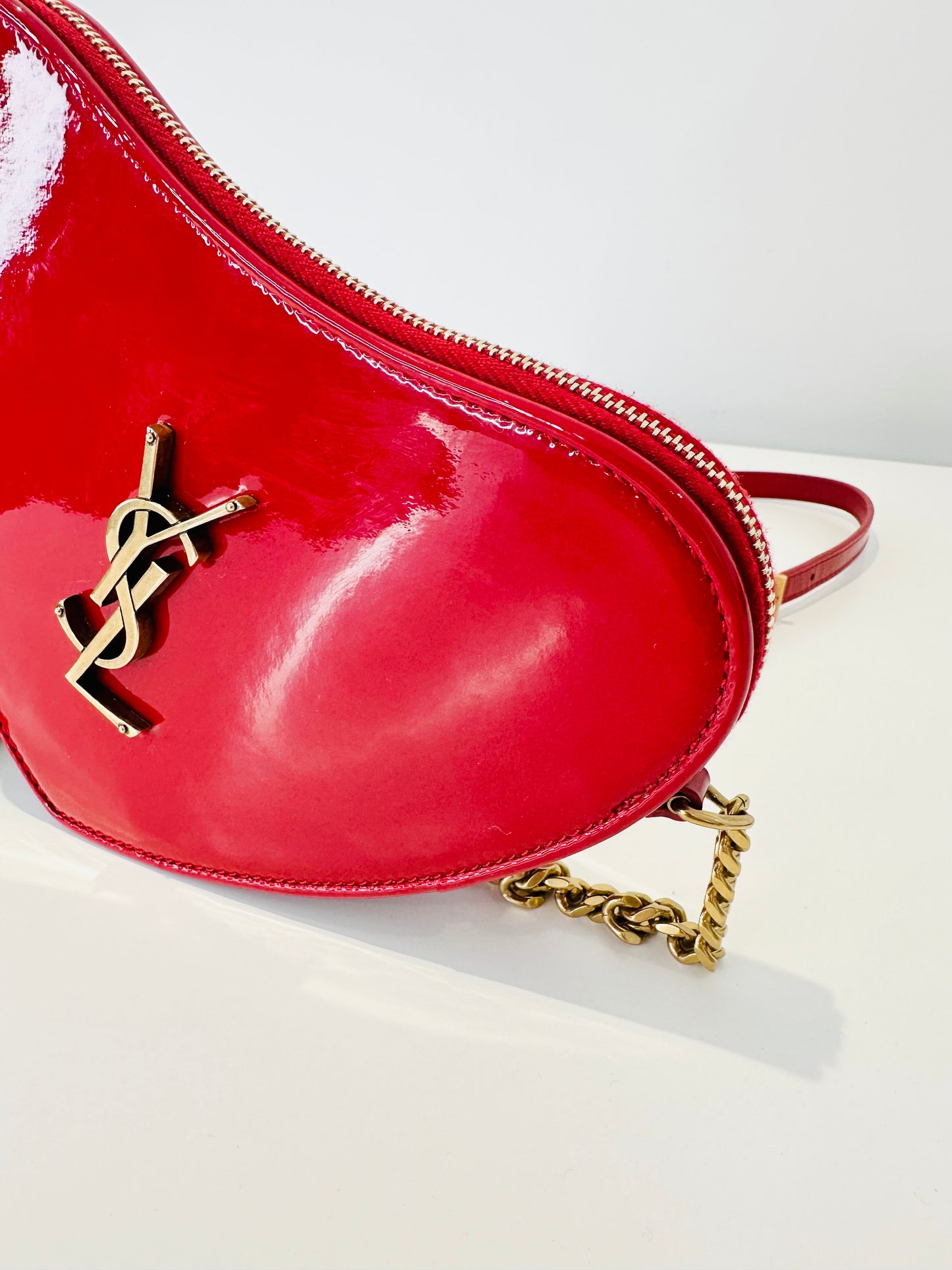 Small Patent Sac Coeur Crossbody Bag