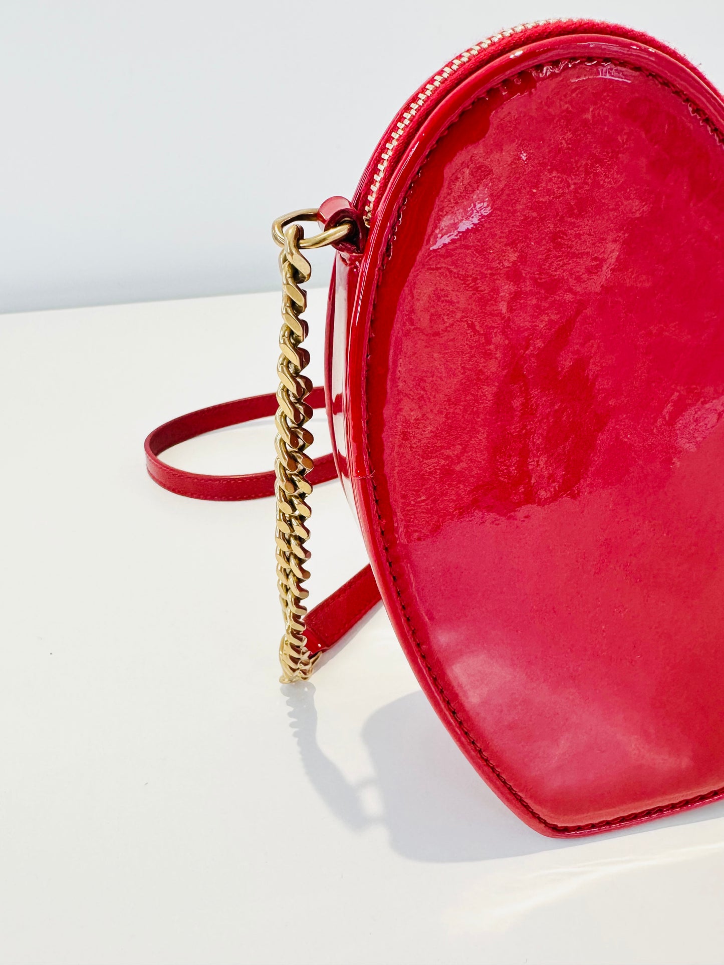 Small Patent Sac Coeur Crossbody Bag