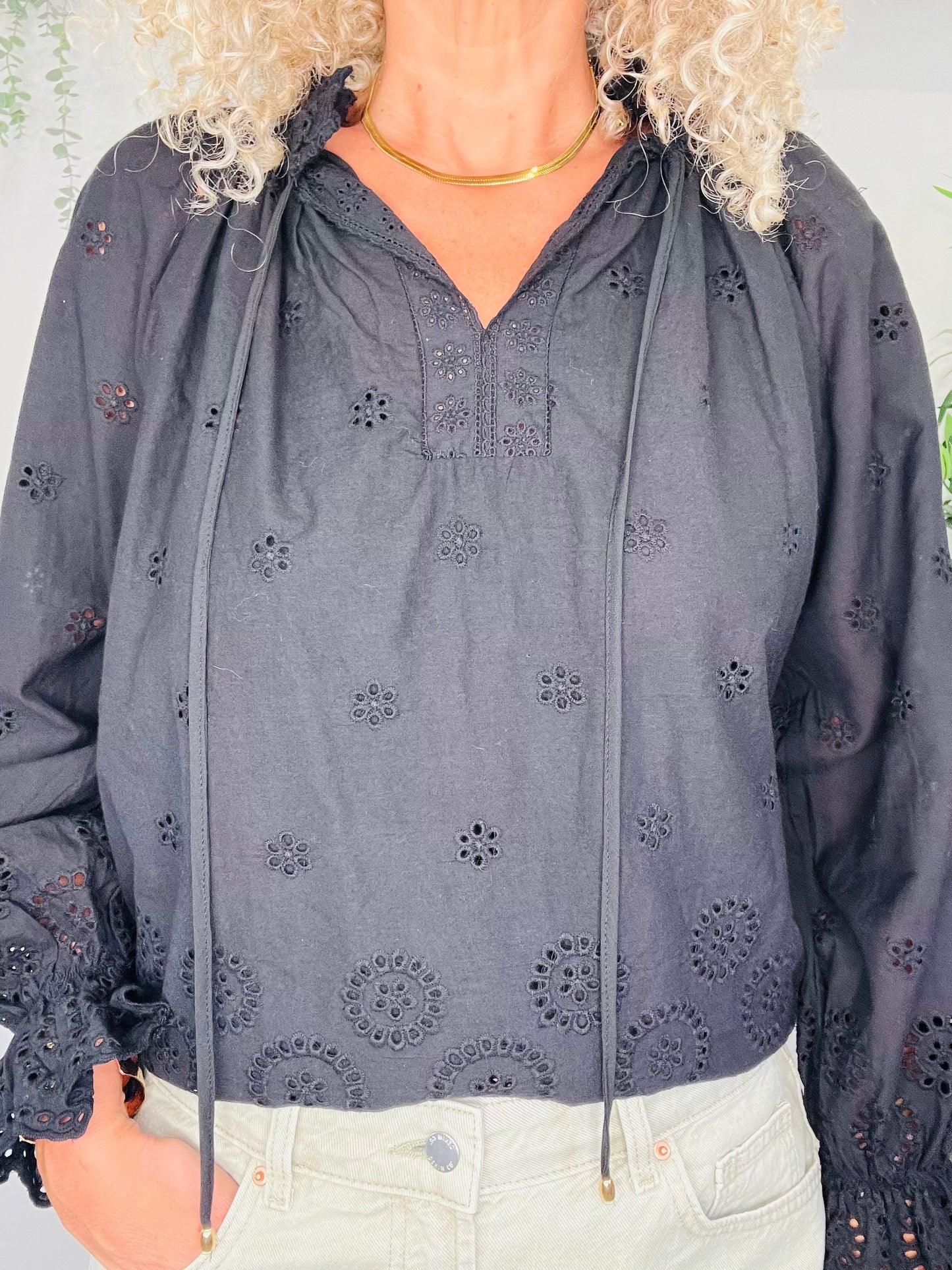 Broderie Blouse - Size L