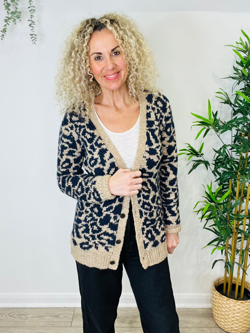 Leopard Print Cardigan - Size 1