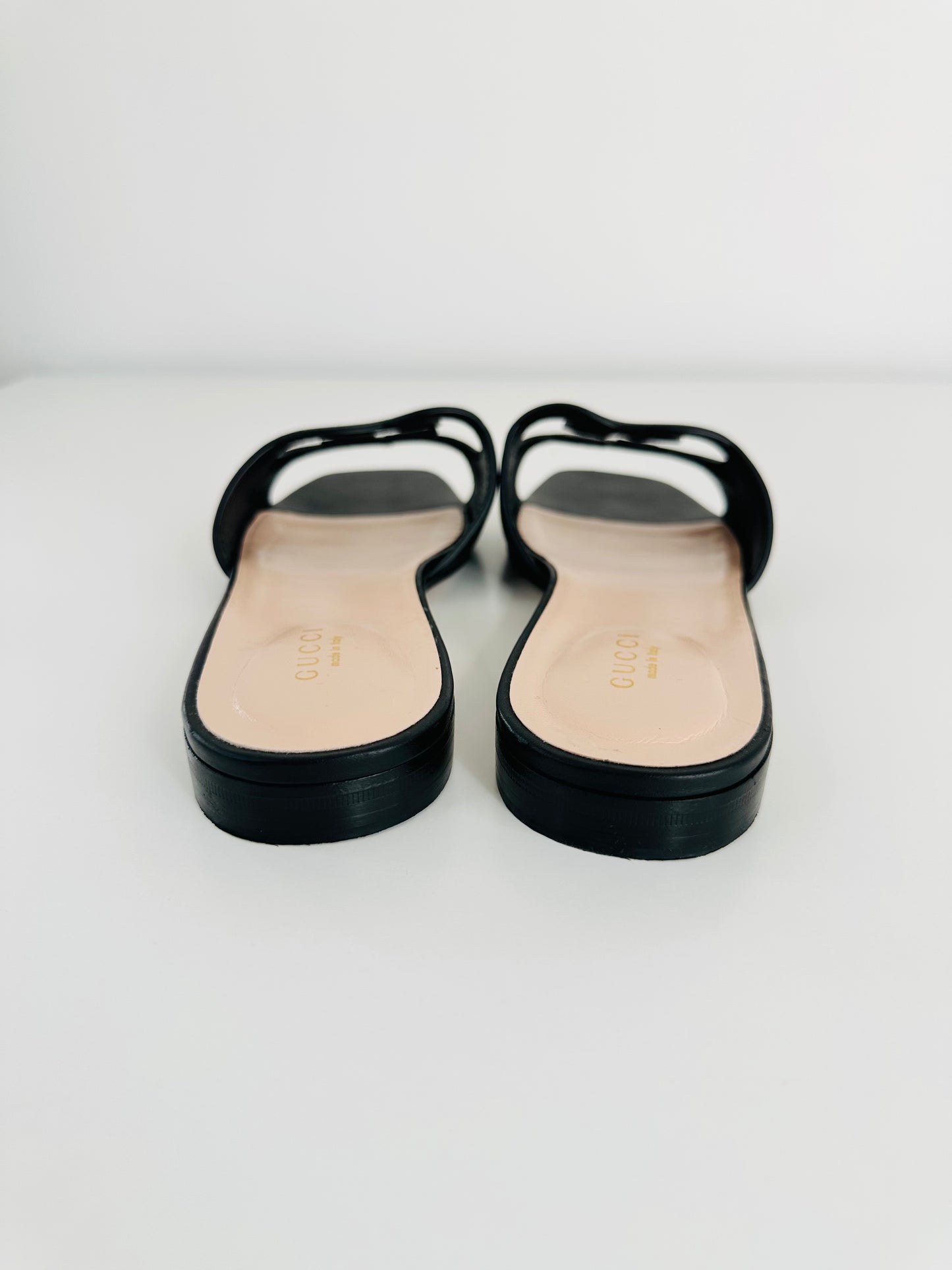 Leather Interlocking G Slides - Size 38