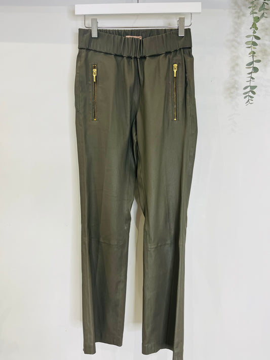 Leather Flared Trousers - Size 34