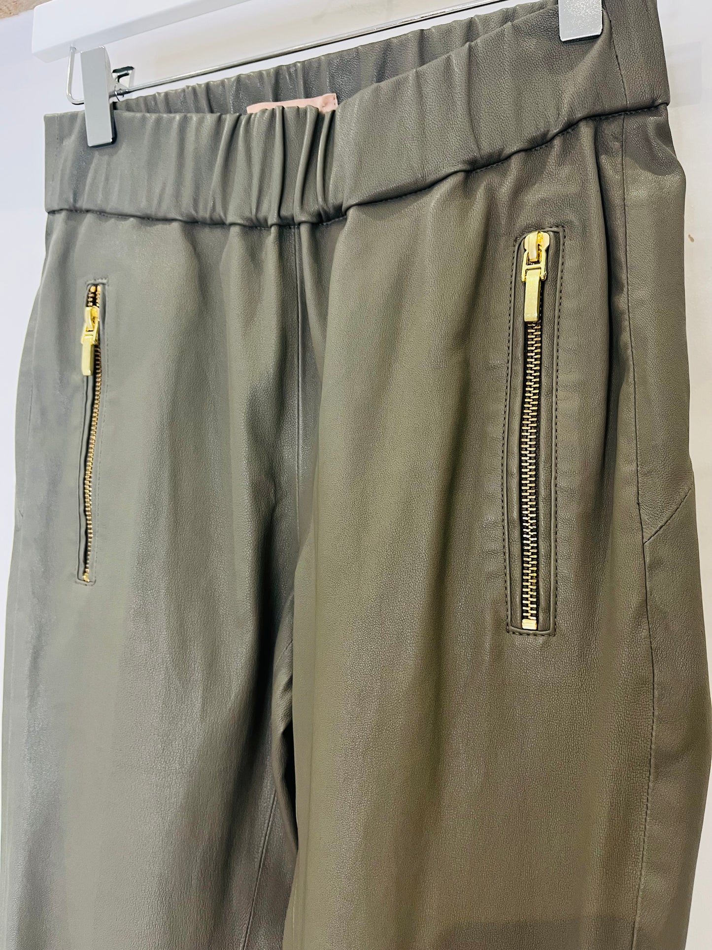 Leather Flared Trousers - Size 34