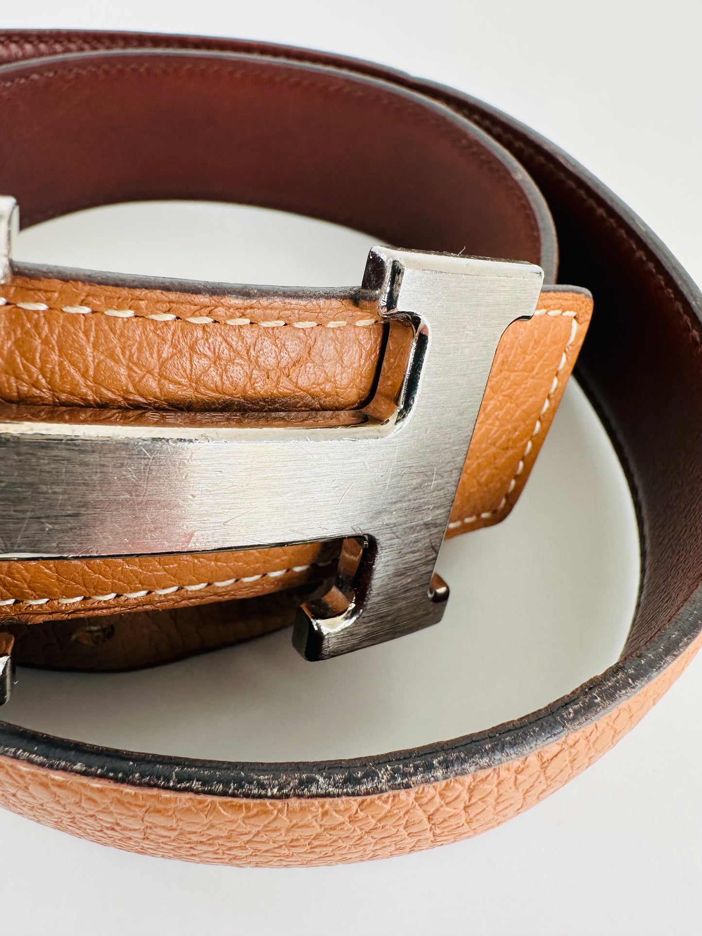 Reversible Leather H Belt