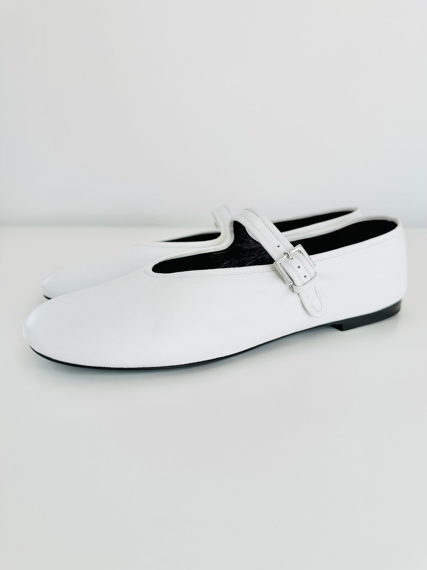 Leather Mary Jane Ballet Flats - Size 40.5