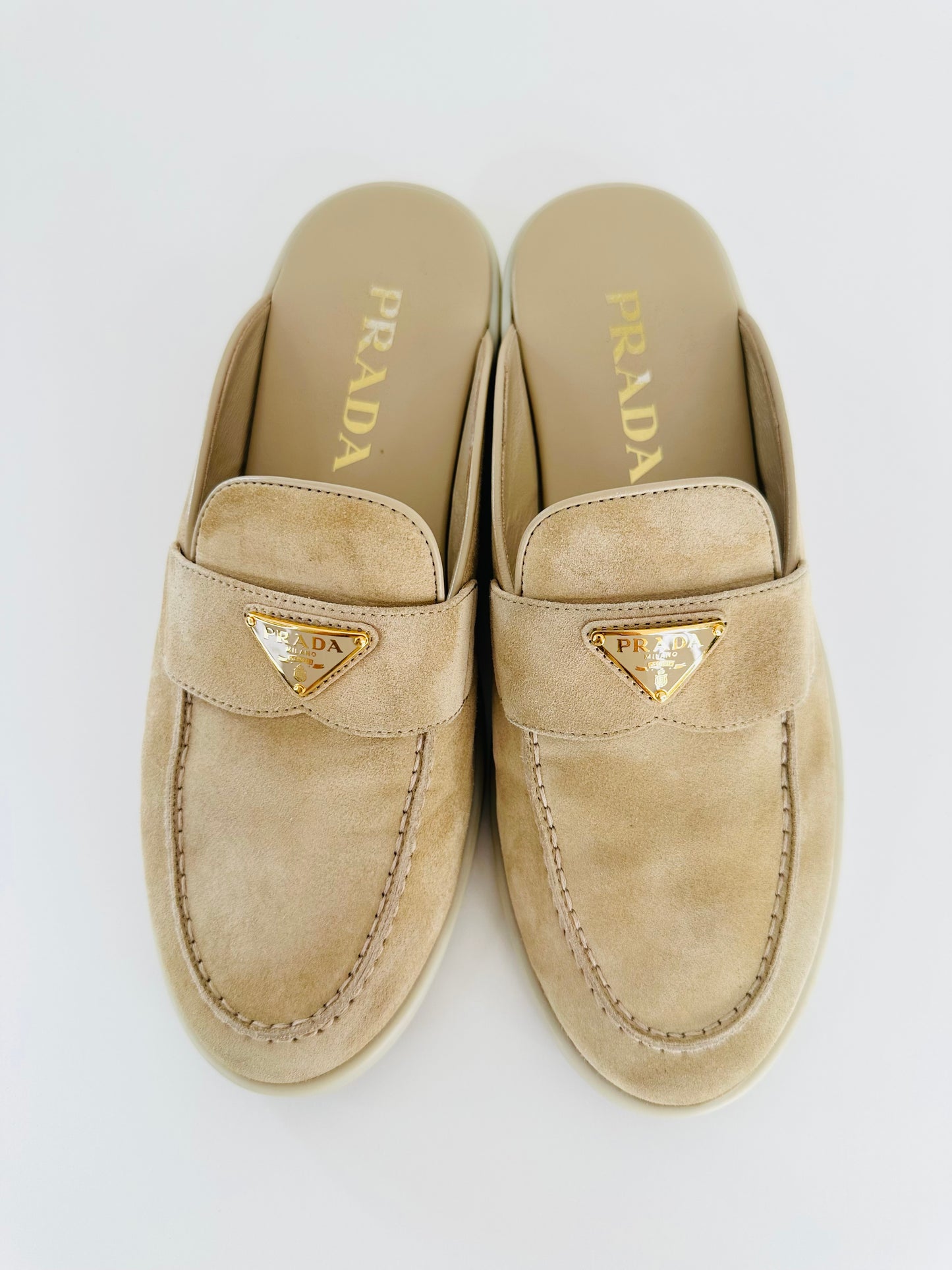 Suede St Tropez Mules - Size 38