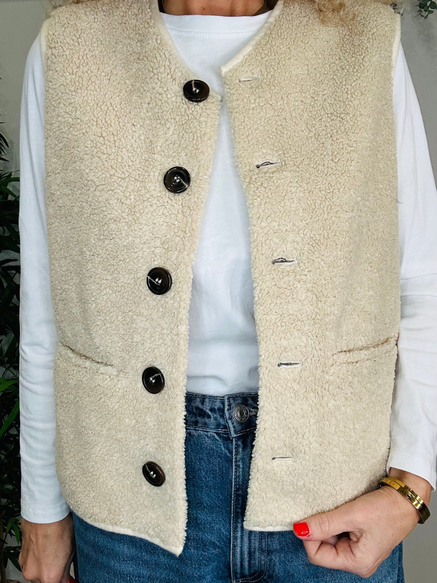 Fusil Shearling Gilet - Size 2