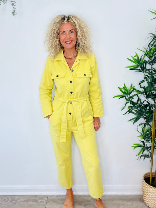 Yellow Denim Jumpsuit - Size XS/S