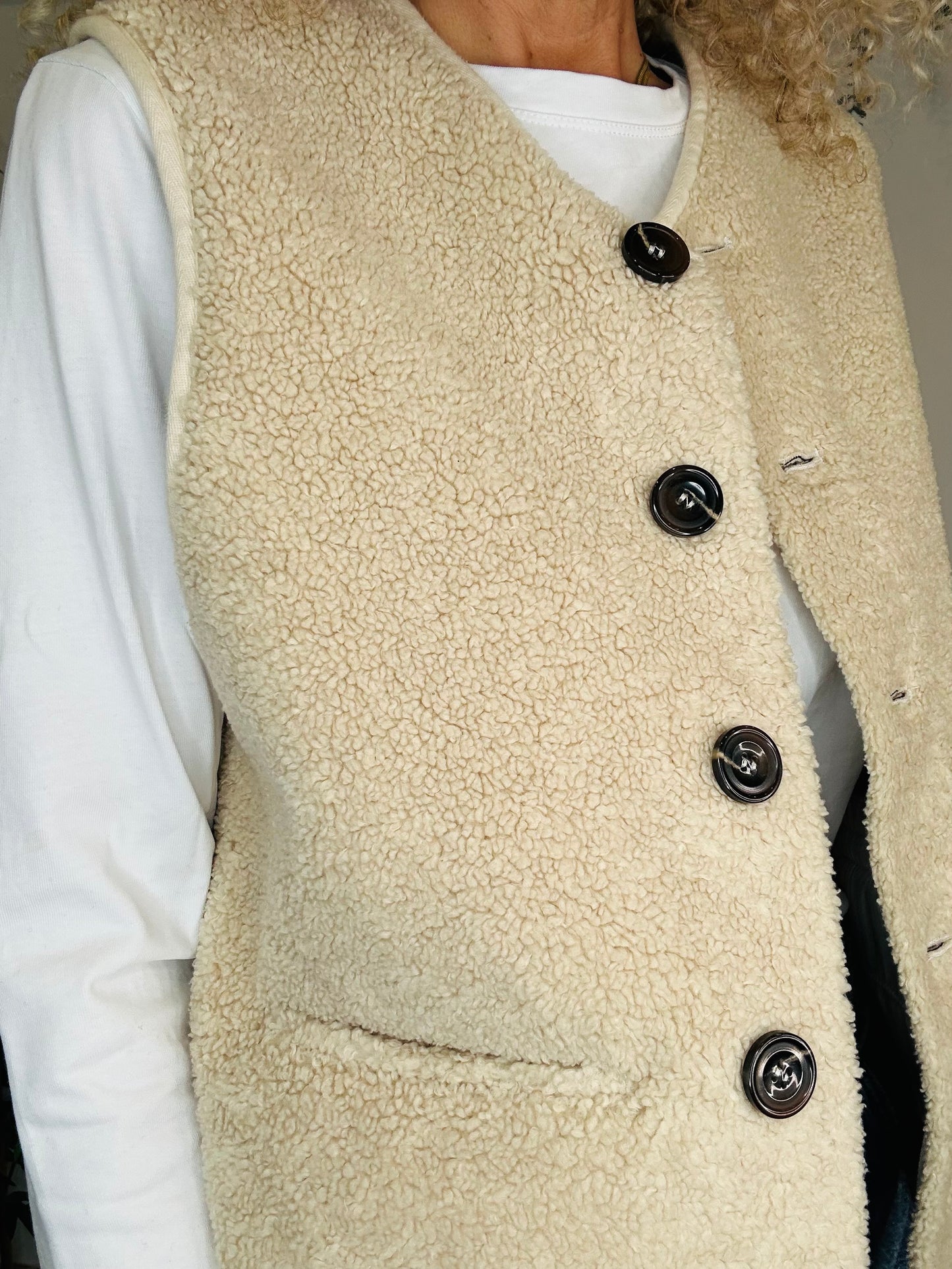 Fusil Shearling Gilet - Size 2