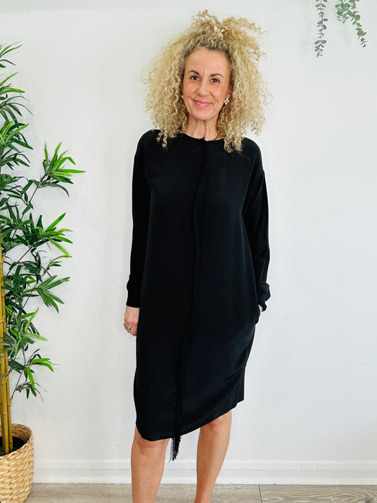 Fringed Silk Dress - Size 38