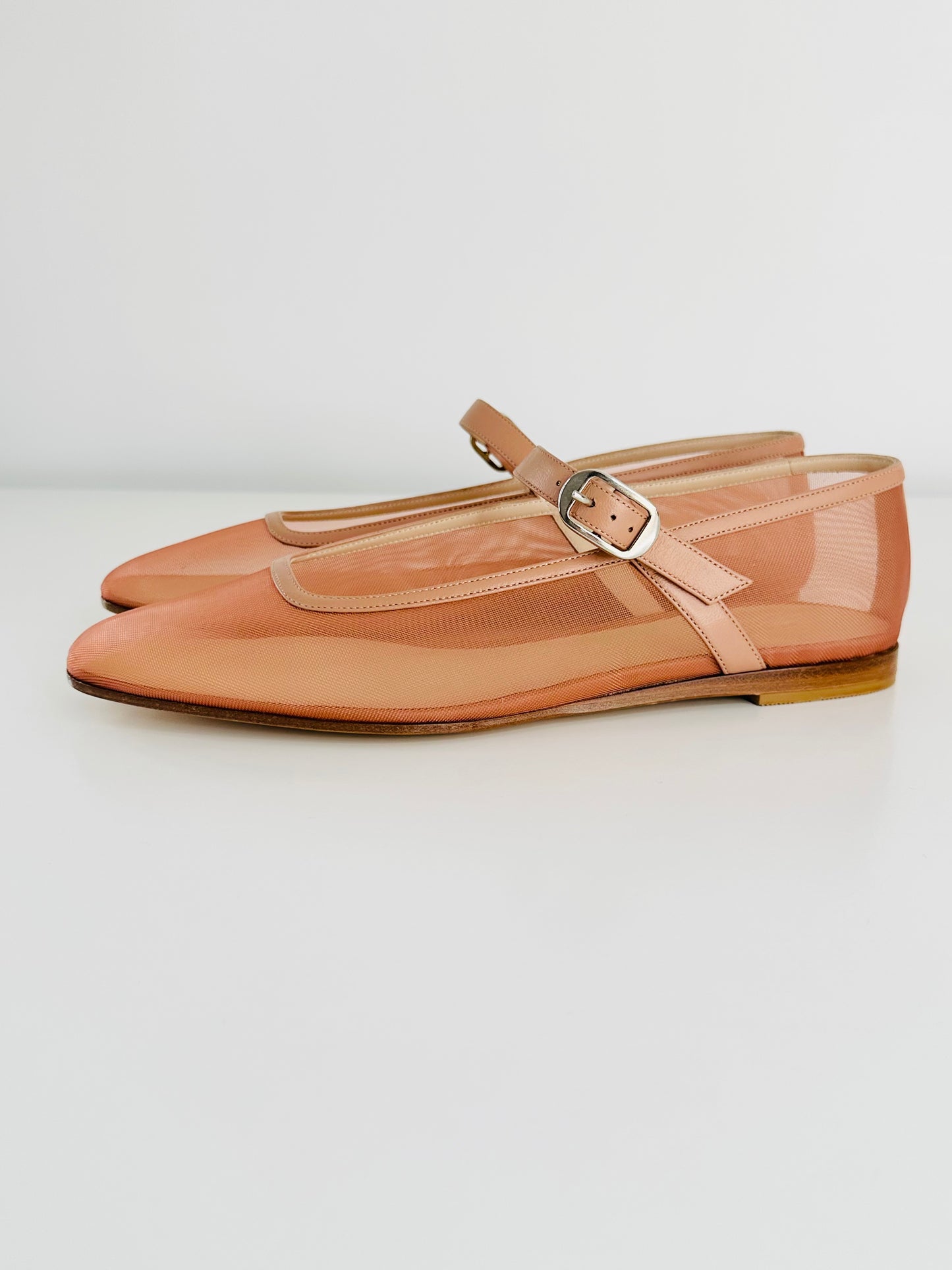 Mesh Mary Jane Ballet Flats - Size 41
