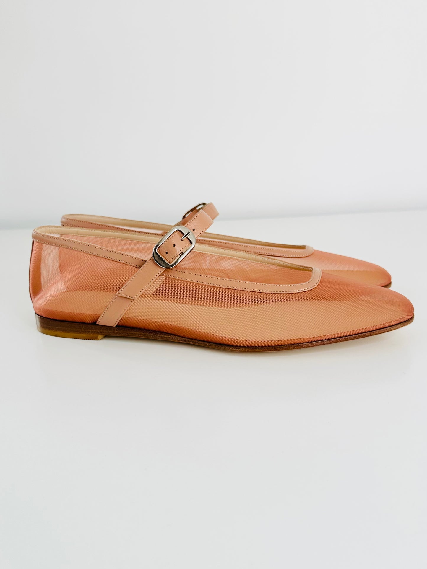 Mesh Mary Jane Ballet Flats - Size 41