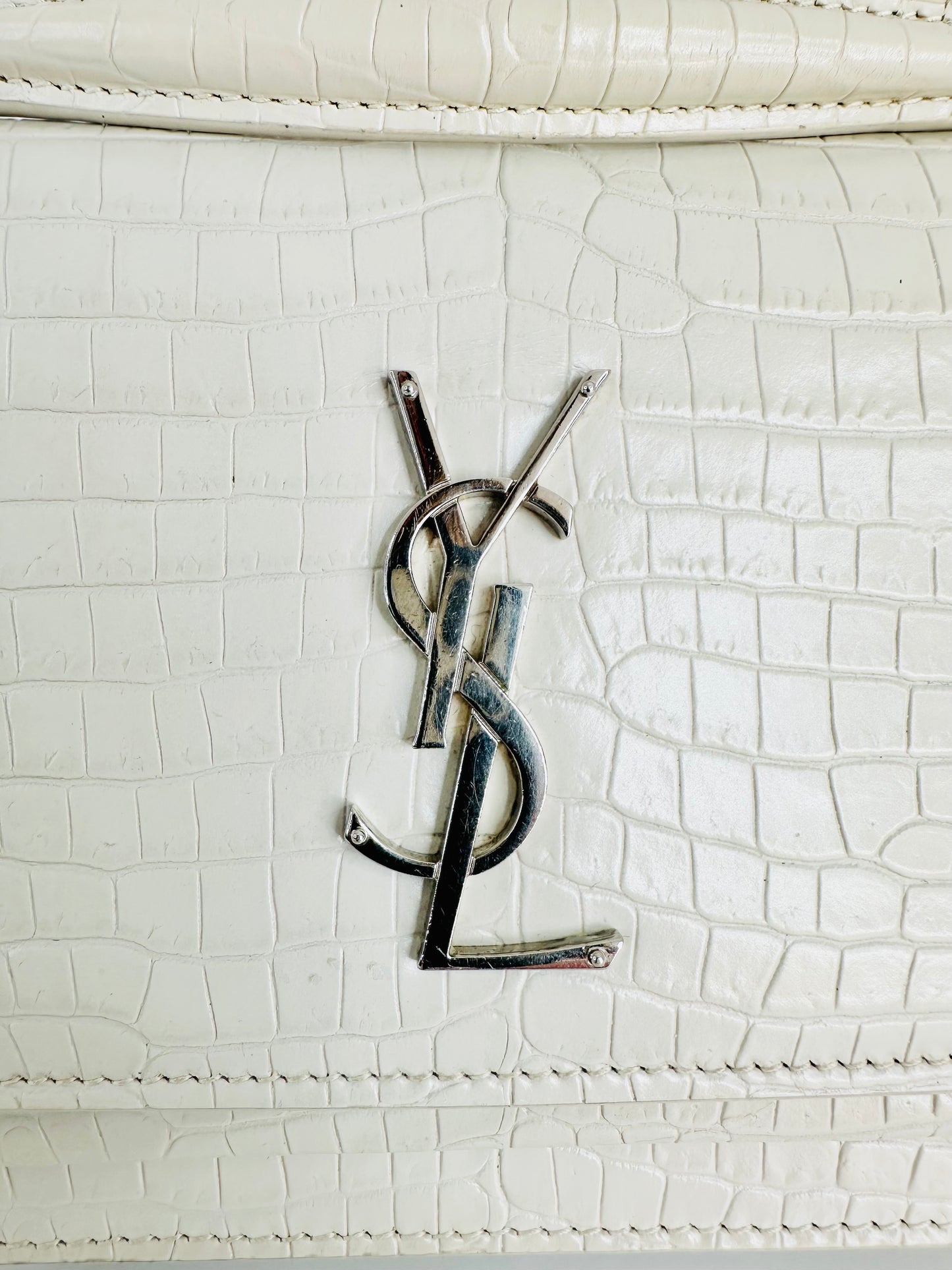 Croc Embossed Leather Sunset Wallet On Chain