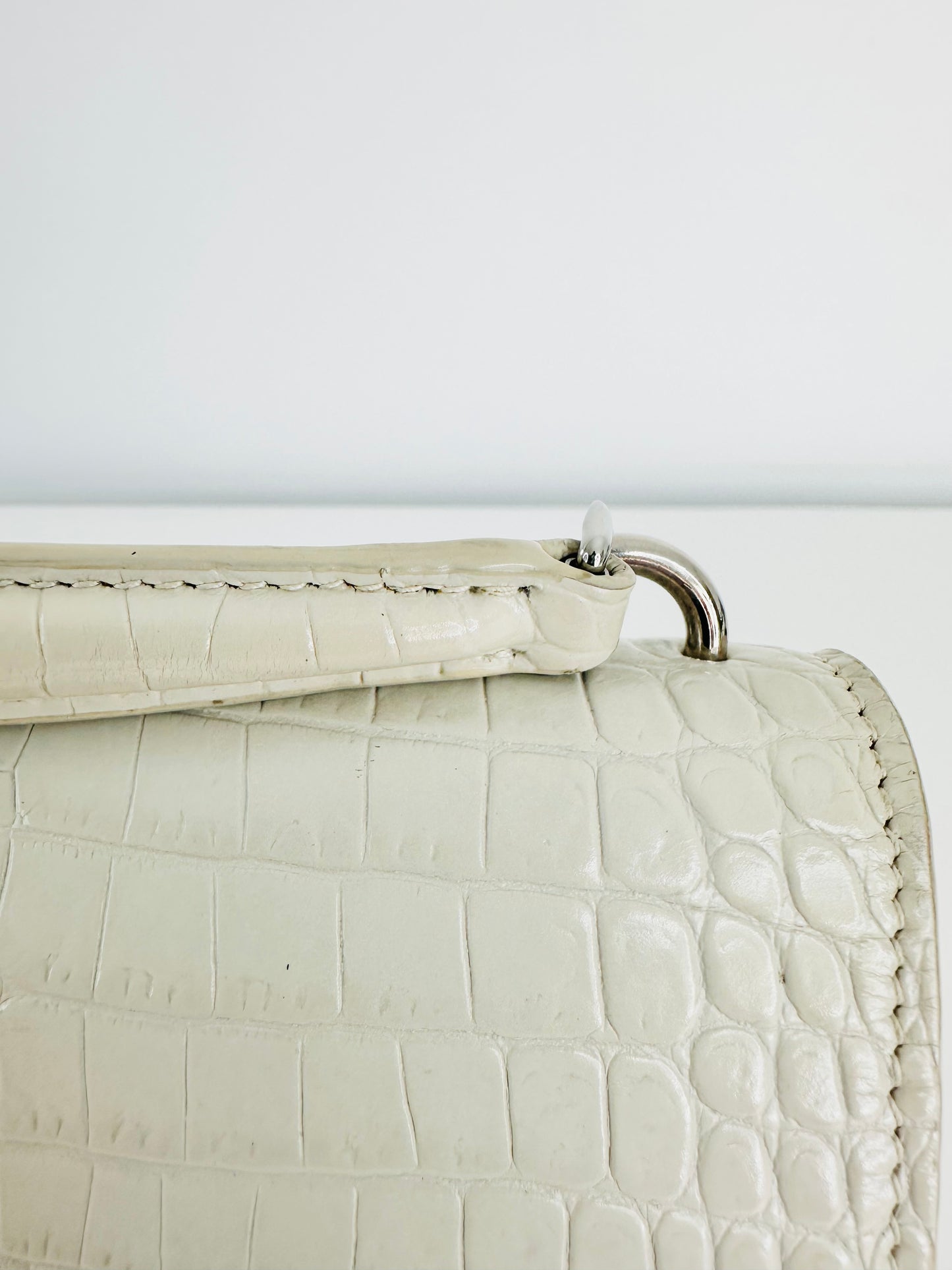 Croc Embossed Leather Sunset Wallet On Chain