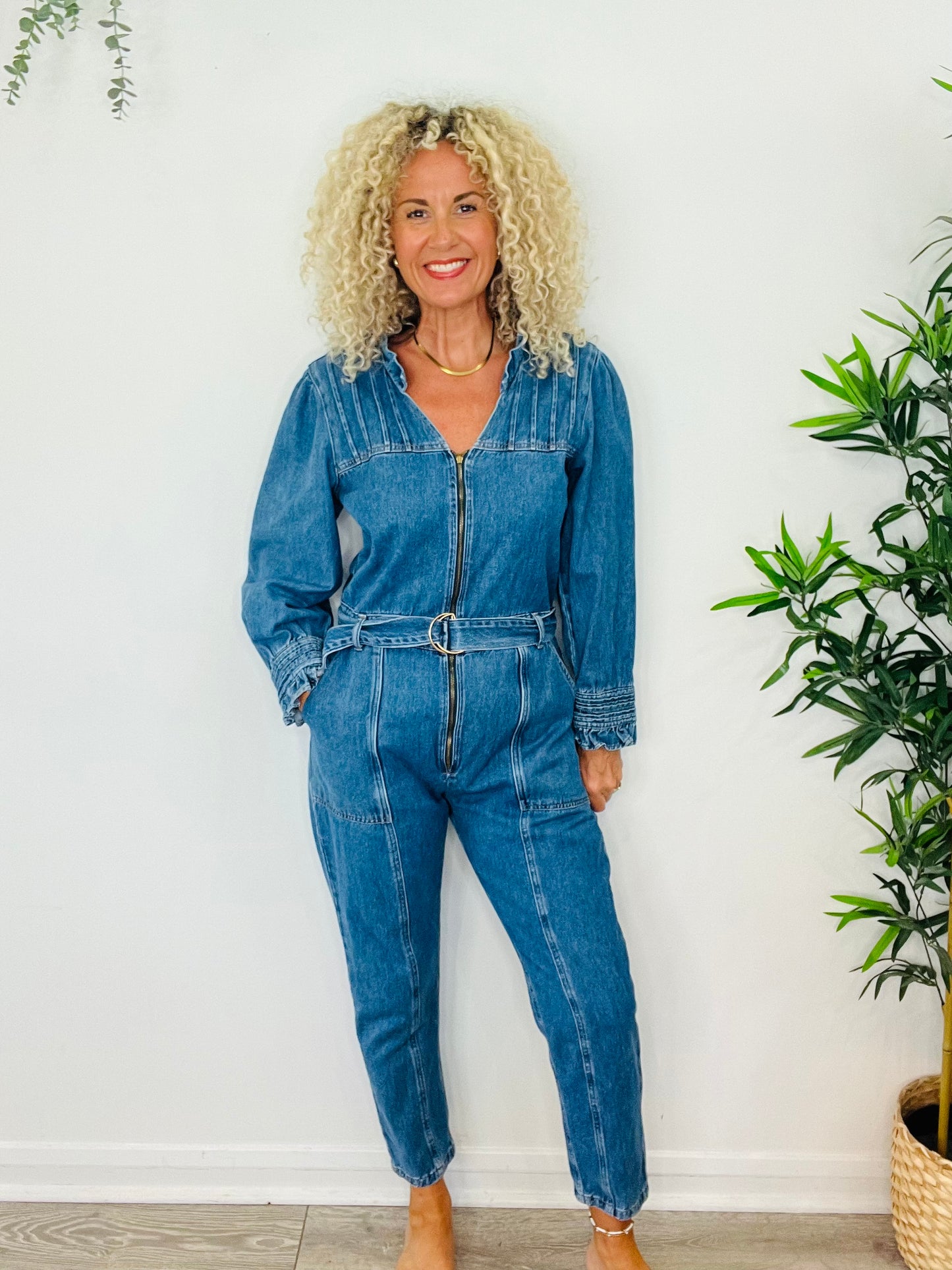 Edna Denim Jumpsuit - Size XL