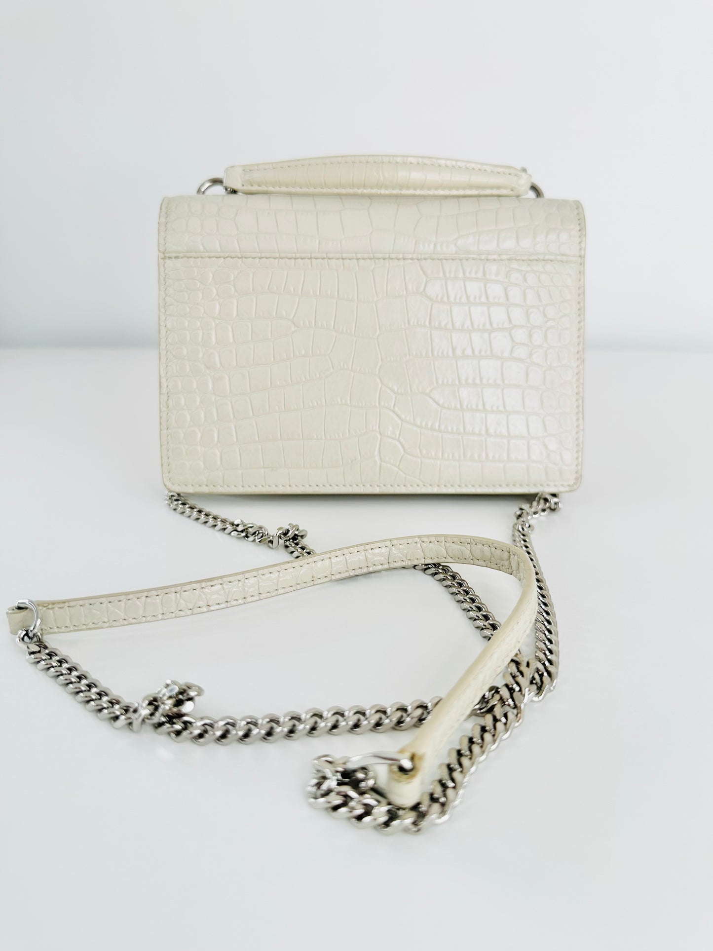 Croc Embossed Leather Sunset Wallet On Chain
