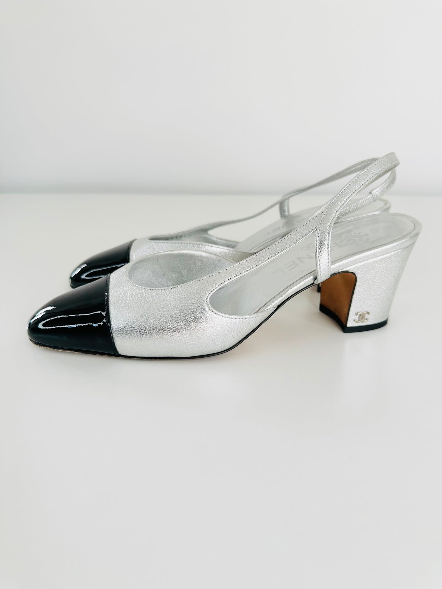 Leather Slingback Pumps - Size 38