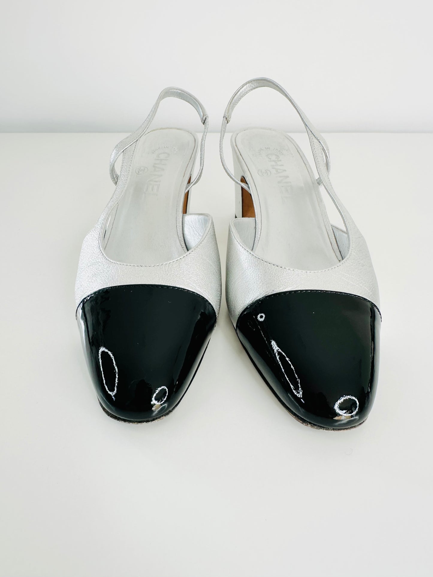 Leather Slingback Pumps - Size 38