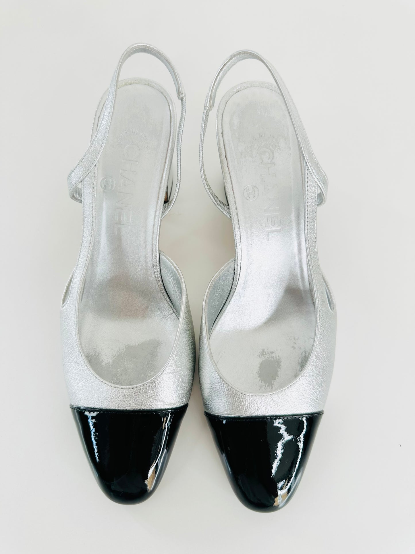 Leather Slingback Pumps - Size 38