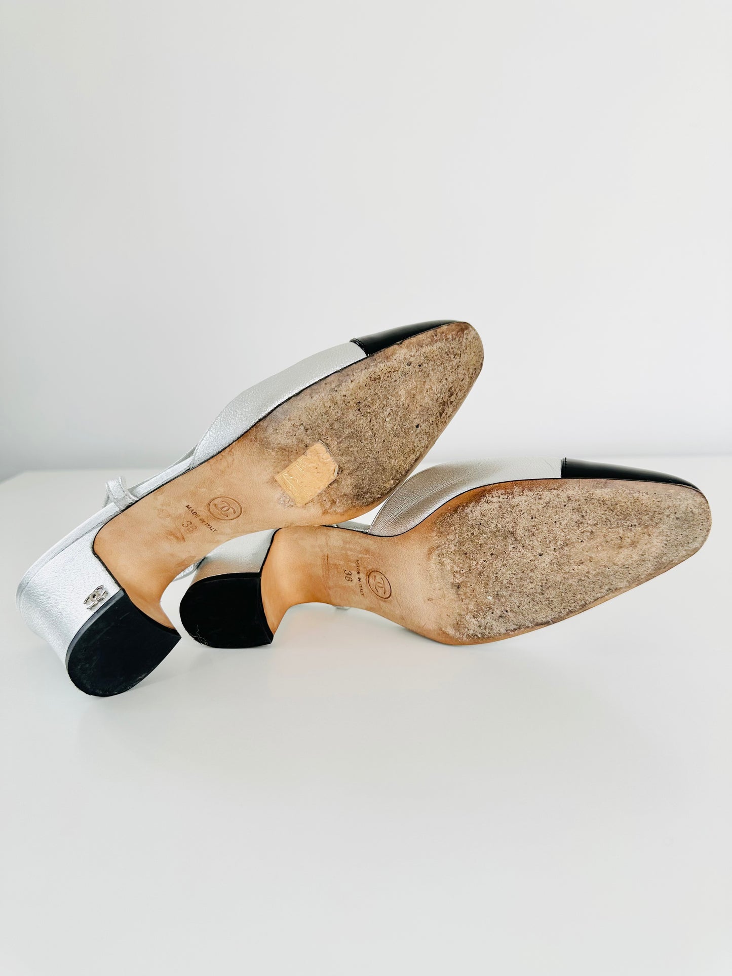 Leather Slingback Pumps - Size 38