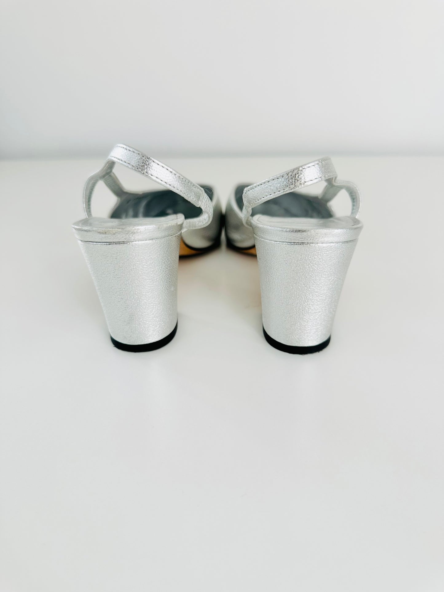 Leather Slingback Pumps - Size 38