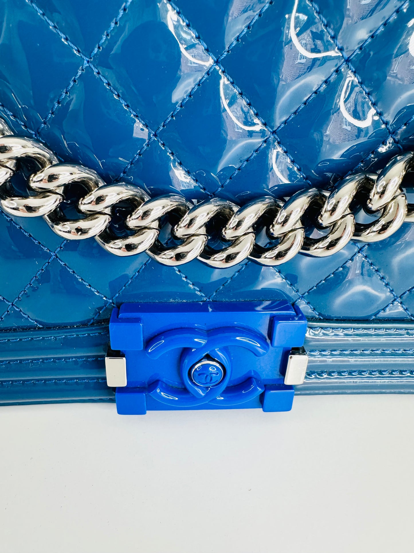 Patent Leather Medium Boy Bag