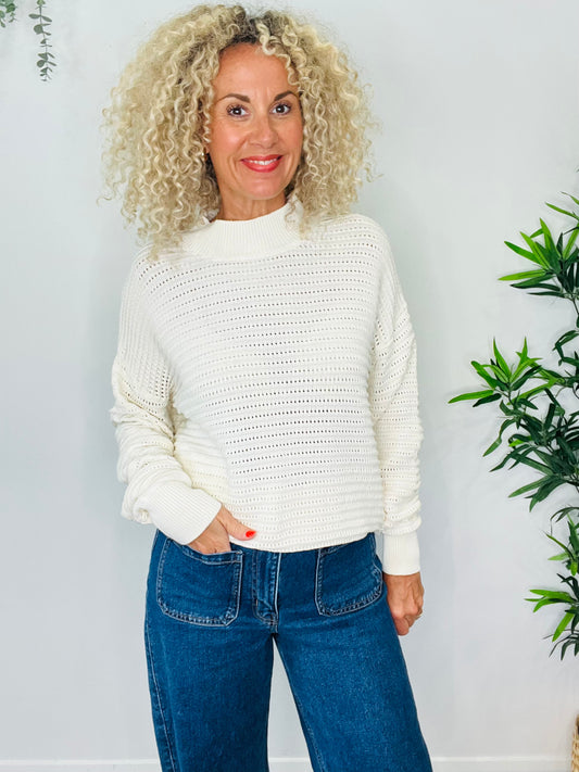 Perforated Knit Jumper - Size L