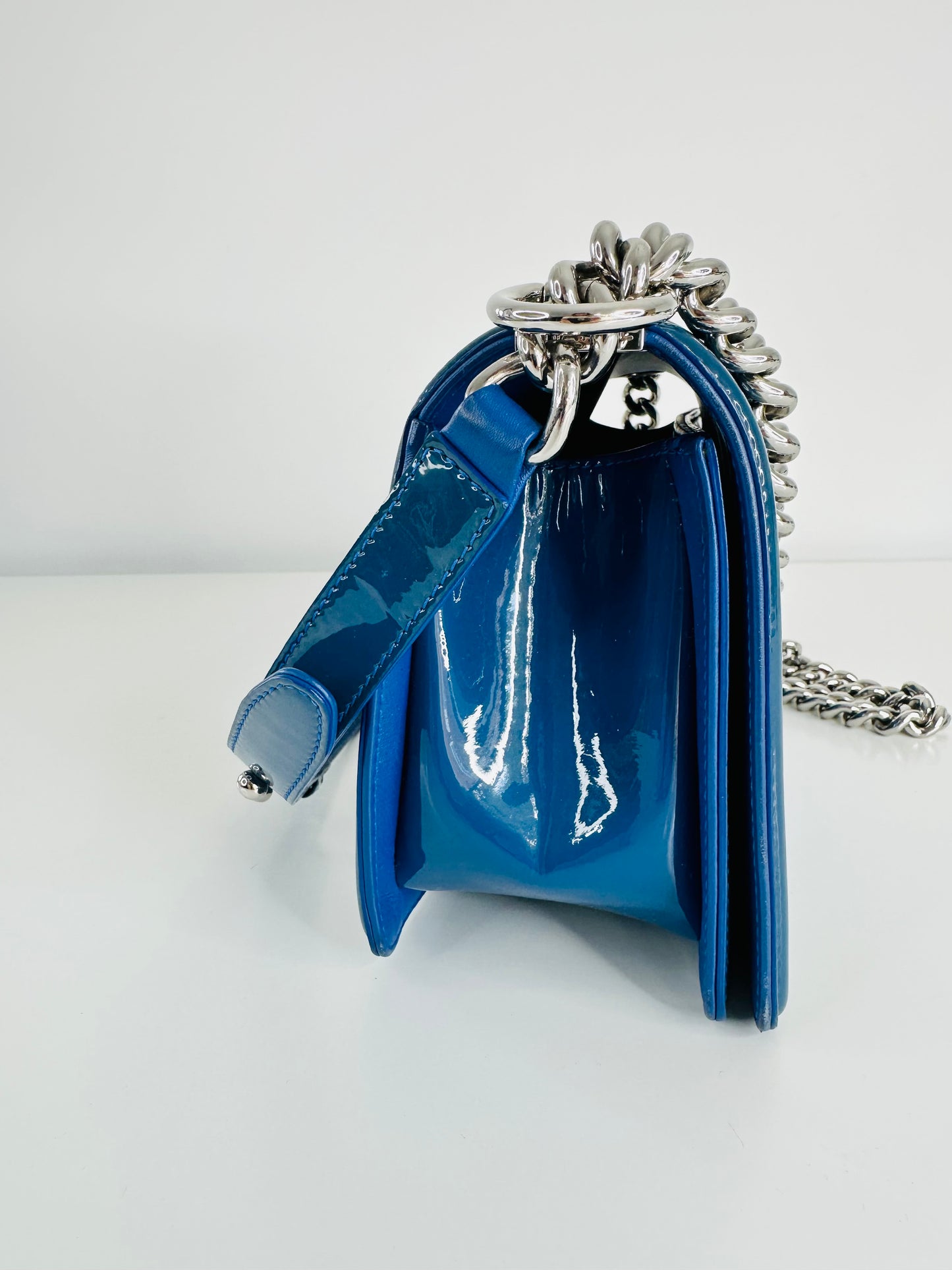 Patent Leather Medium Boy Bag