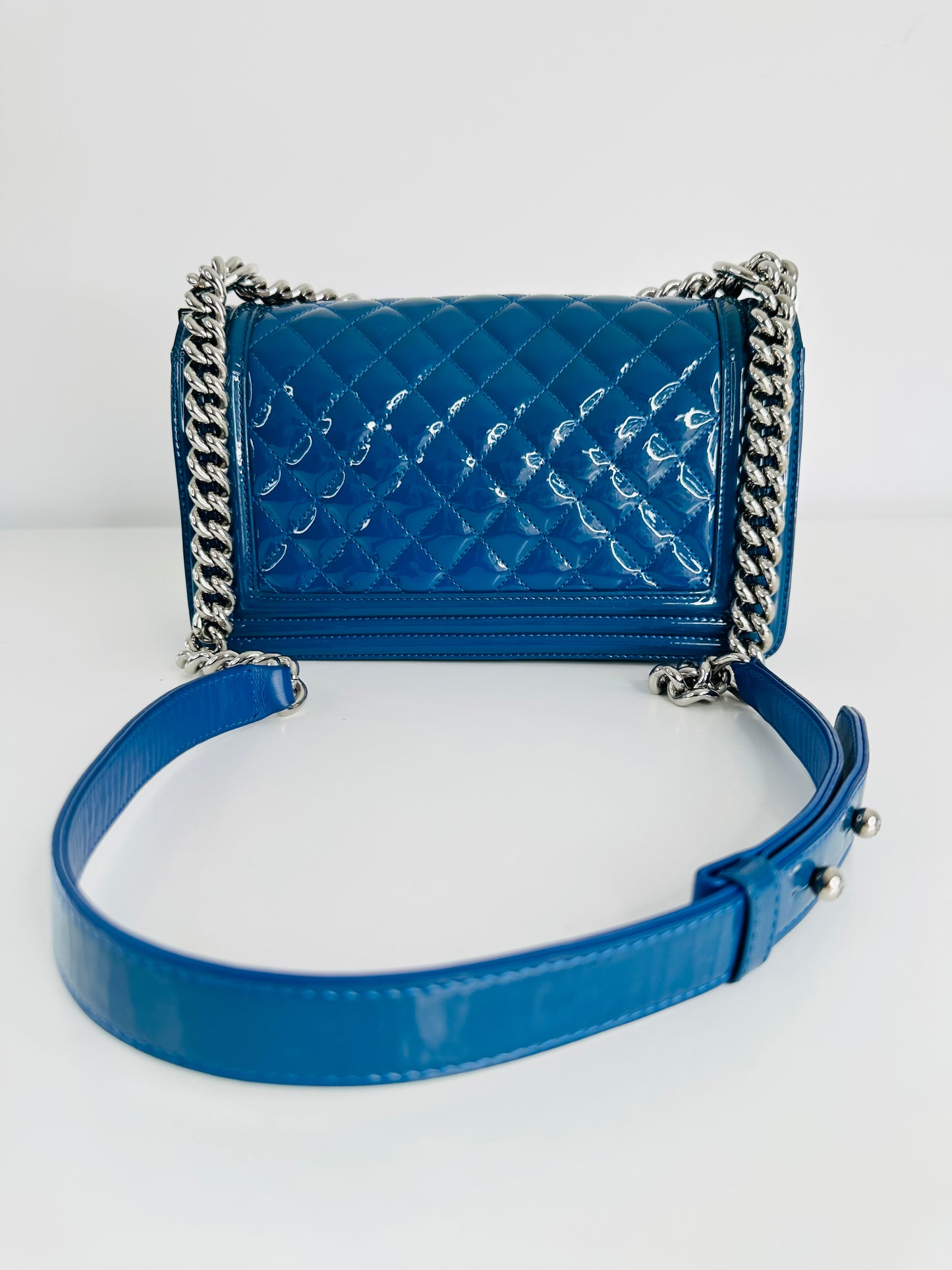 Patent Leather Medium Boy Bag