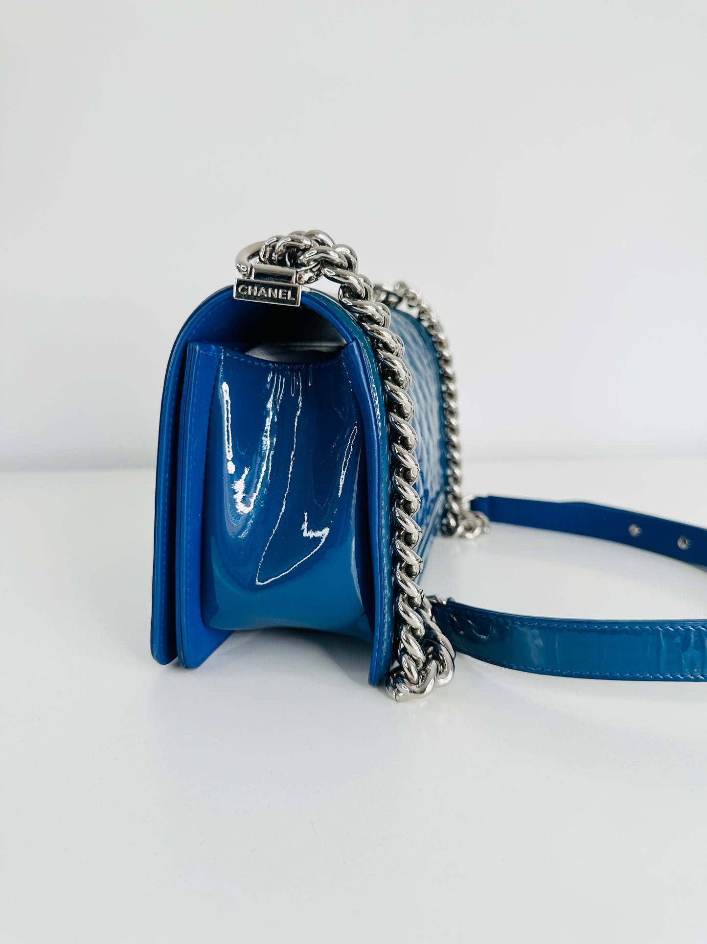 Patent Leather Medium Boy Bag