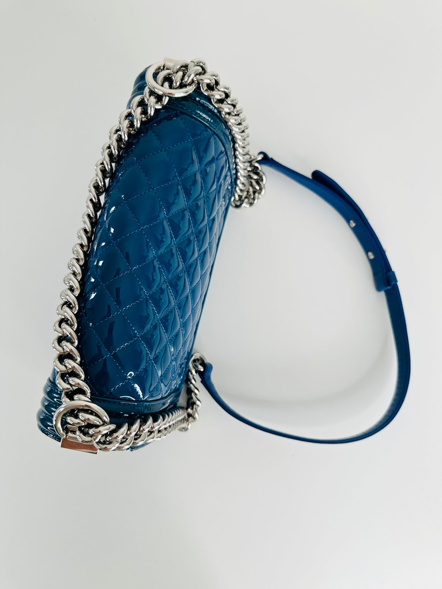 Patent Leather Medium Boy Bag