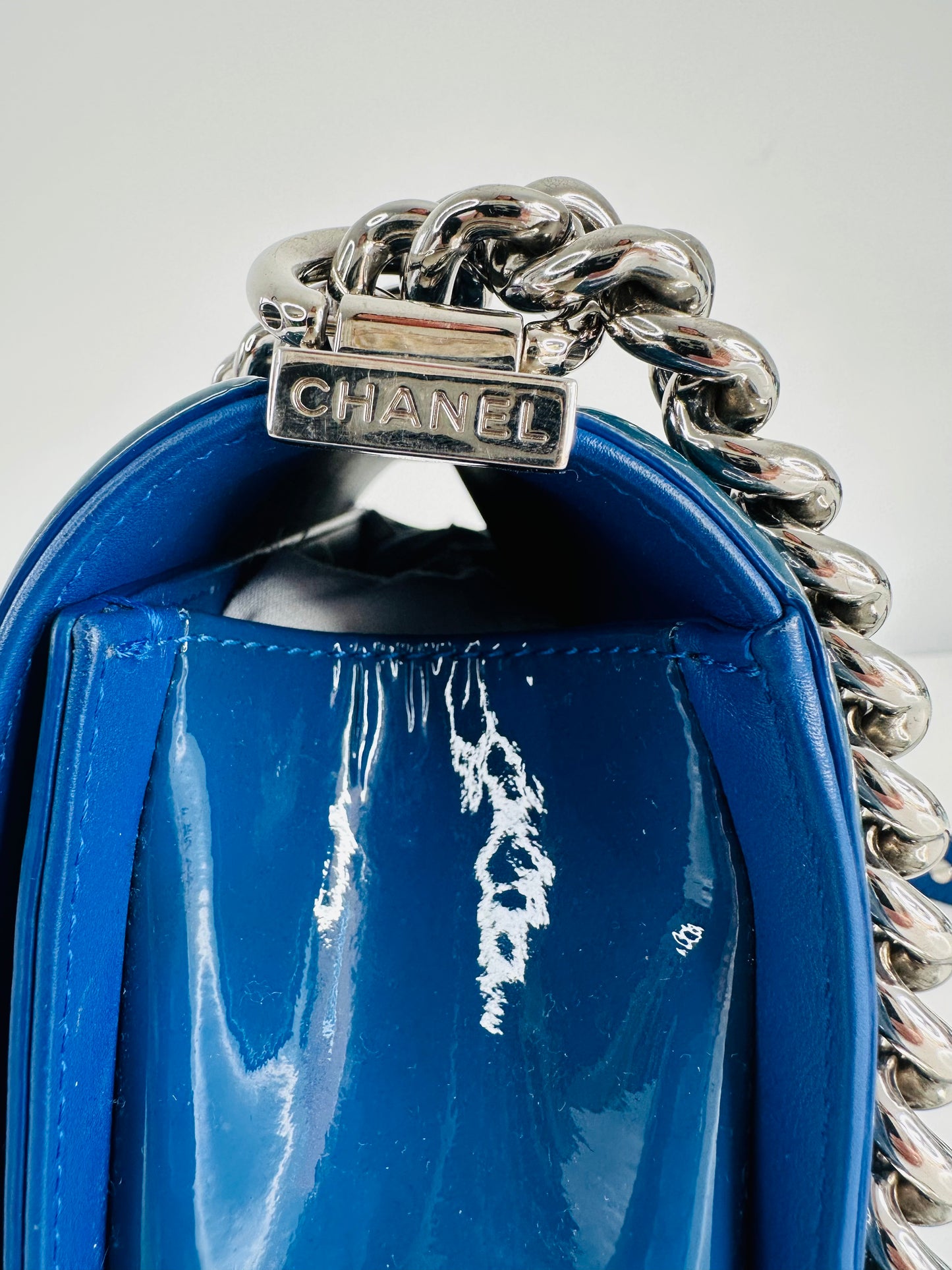 Patent Leather Medium Boy Bag