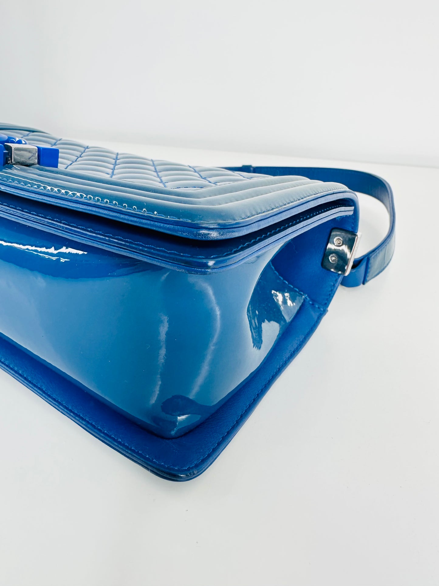 Patent Leather Medium Boy Bag