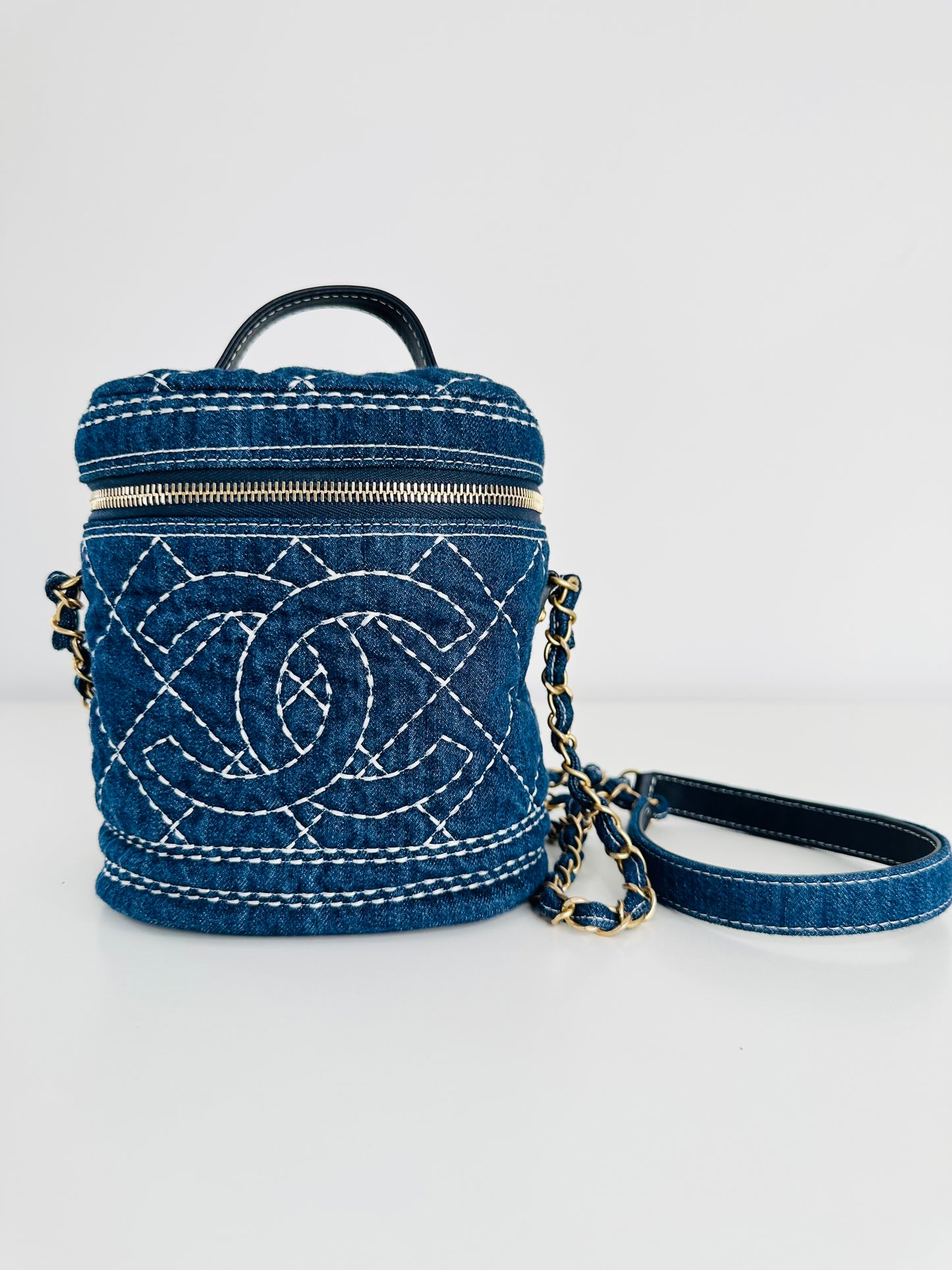 Quilted Denim Trip Vanity Case
