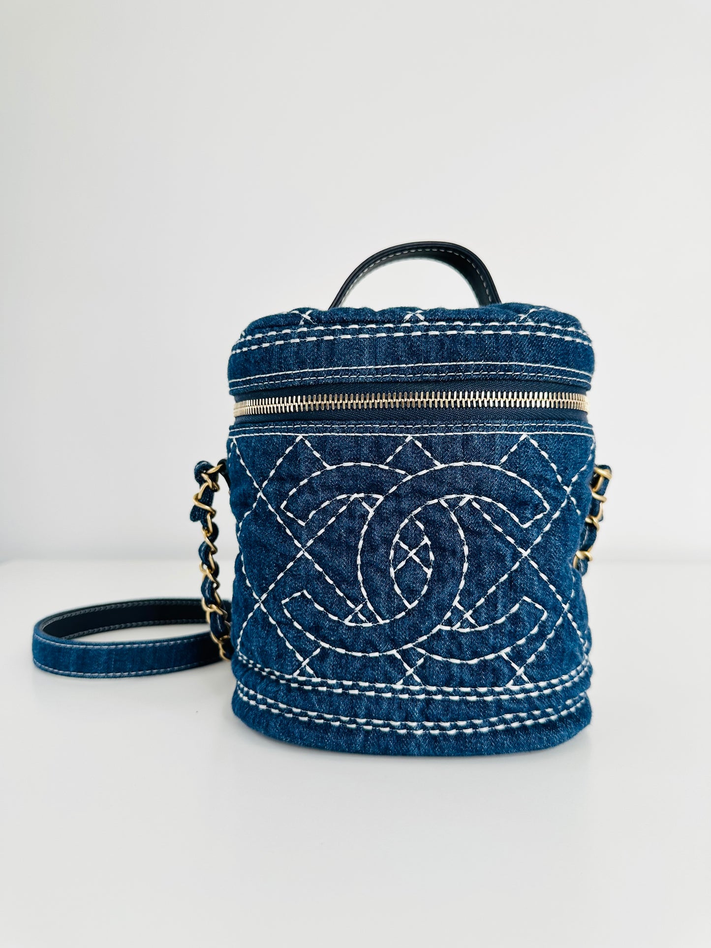Quilted Denim Trip Vanity Case