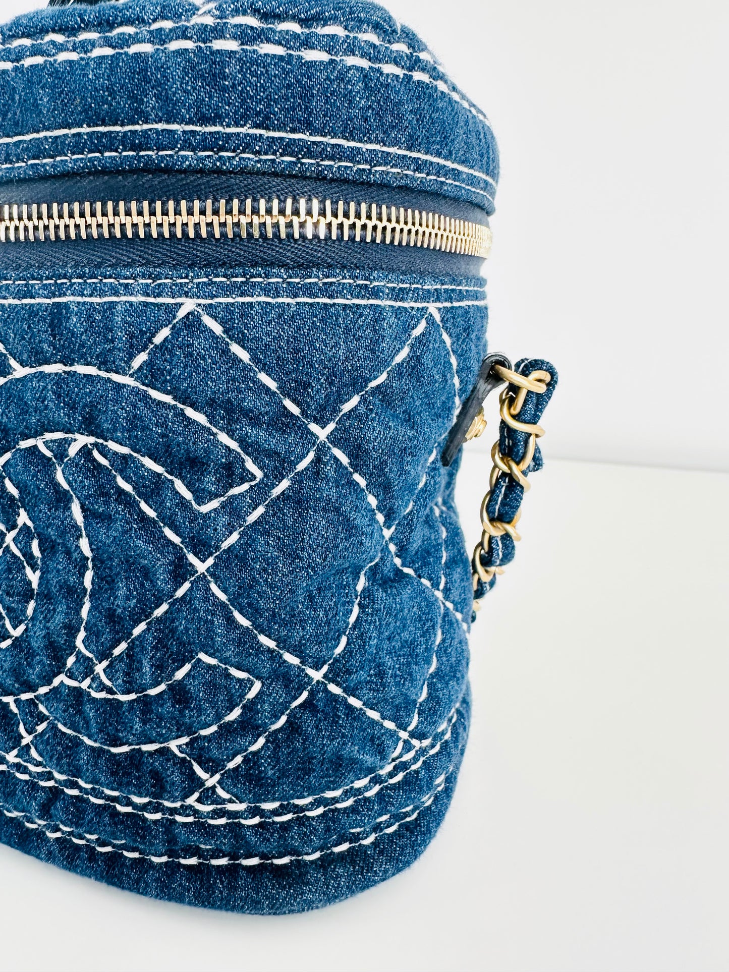 Quilted Denim Trip Vanity Case