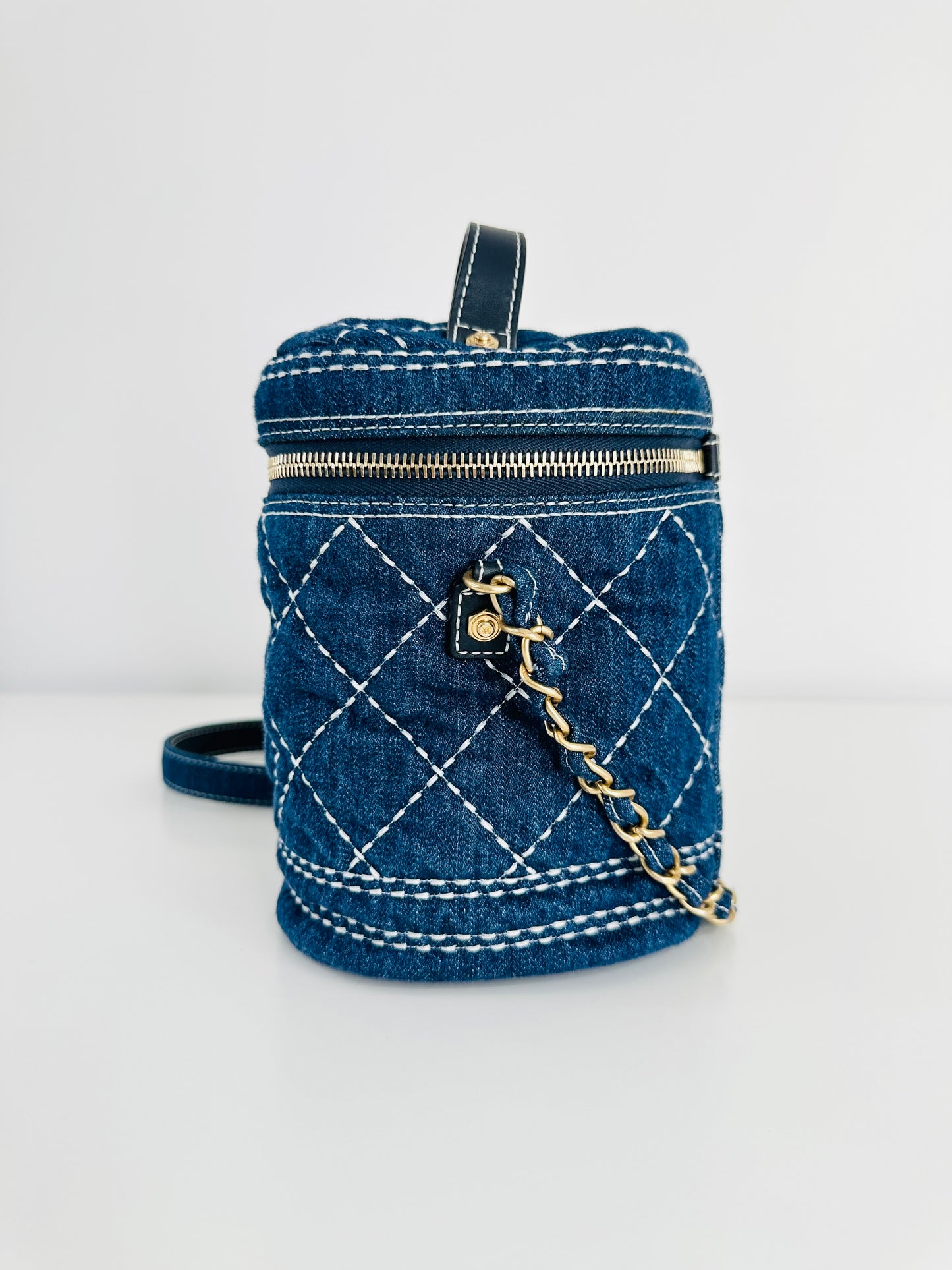 Quilted Denim Trip Vanity Case